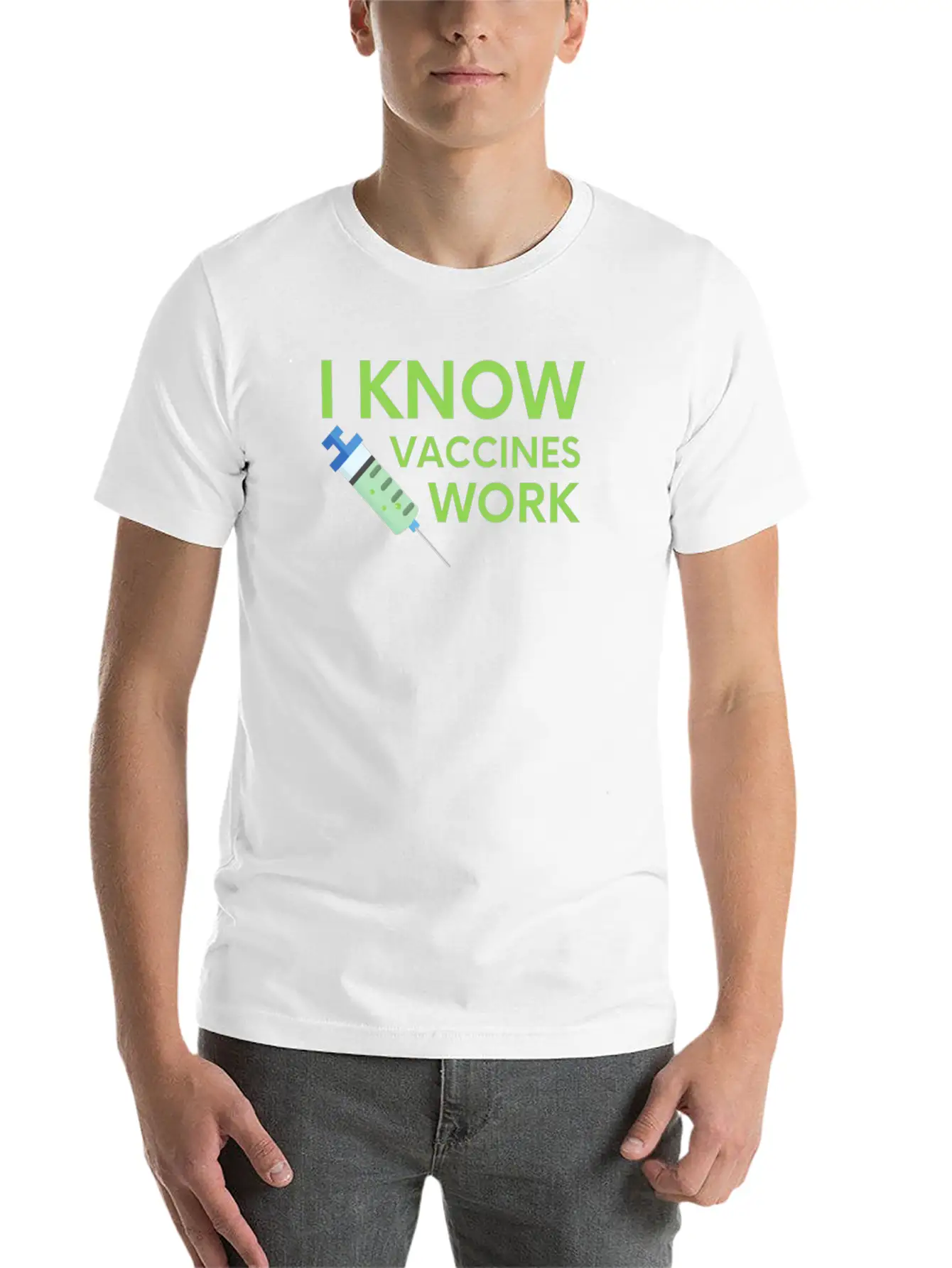 I Know Vaccines Work Vaccinated Pro Vaccine Vaccin Stylish Everyday T-Shirt – Unisex Basic Cotton Tee