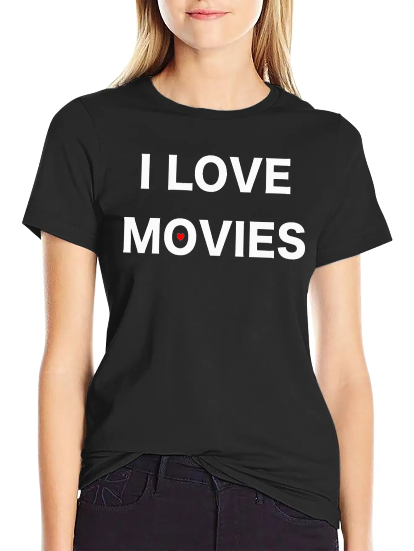 I LOVE MOVIES Stylish Everyday T-Shirt – Unisex Basic Cotton Tee