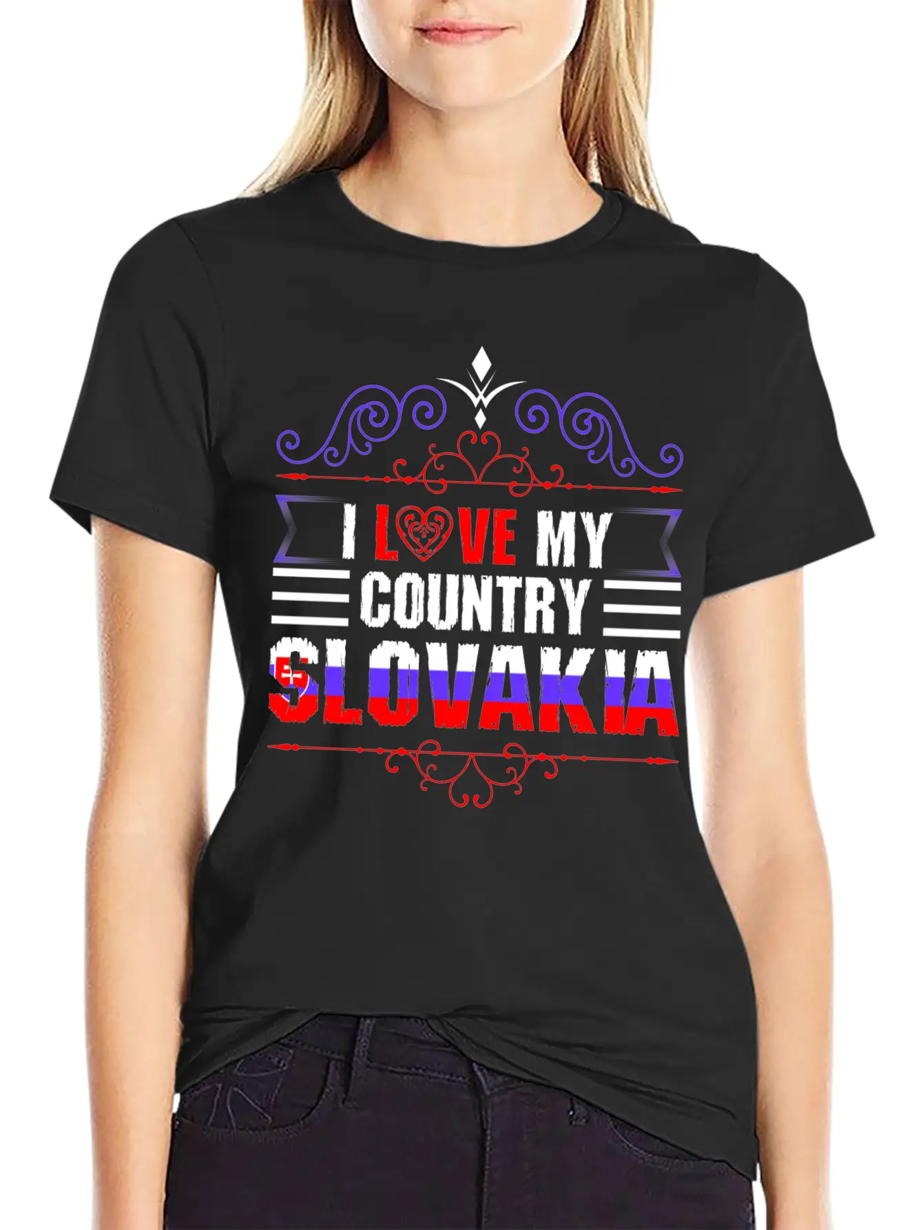 I Love My Country Slovakia Basic Graphic T-Shirt – Daily Comfort In Soft Cotton