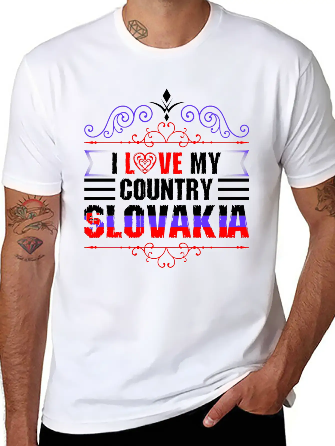 I Love My Country Slovakia Basic Graphic T-Shirt – Daily Comfort In Soft Cotton