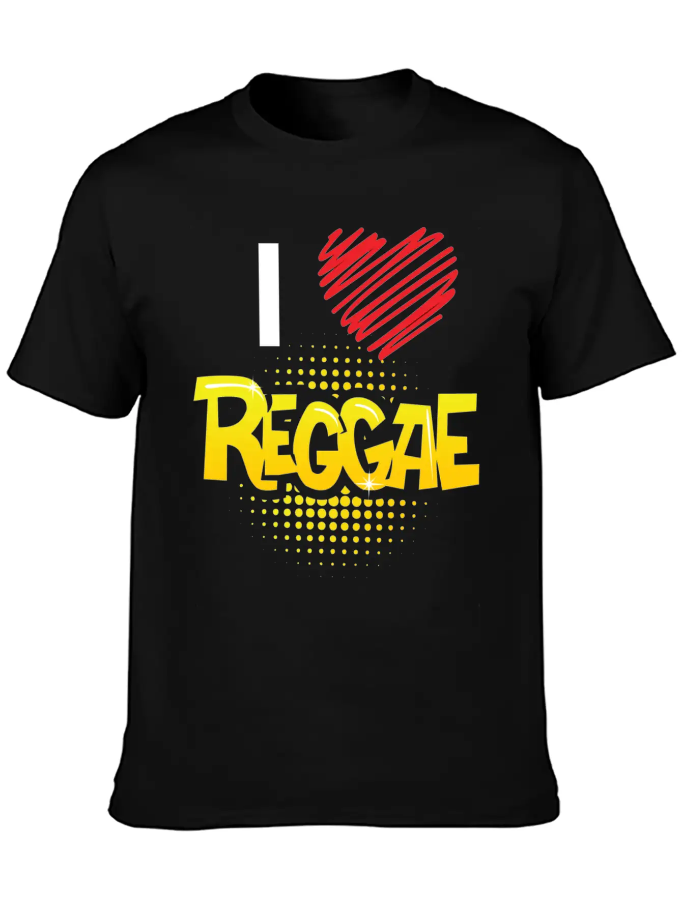 I Love Reggae Breathable Graphic T-Shirt – Perfect For Casual Days