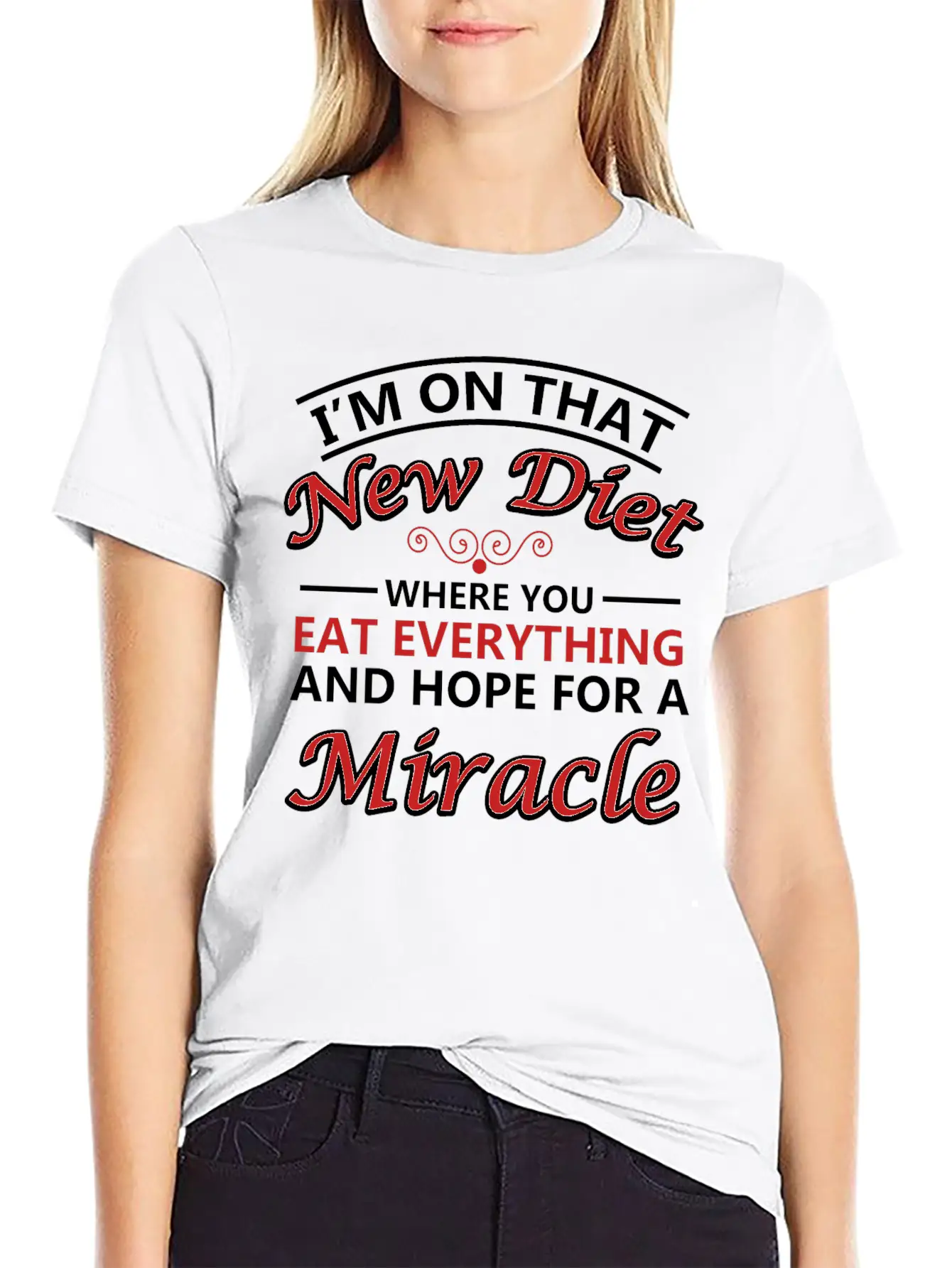 I M On That New Diet Lightweight Cotton T-Shirt – Daily Comfort Graphic Shirt