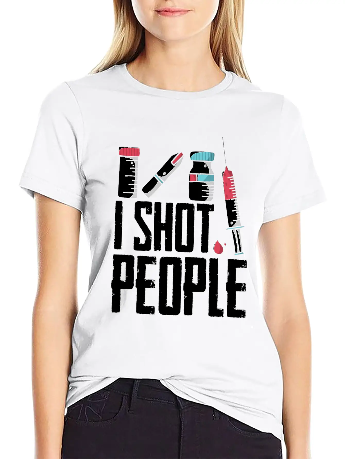 I Shot People Diabetes Insulin Awareness Month Stylish Everyday T-Shirt – Unisex Basic Cotton Tee