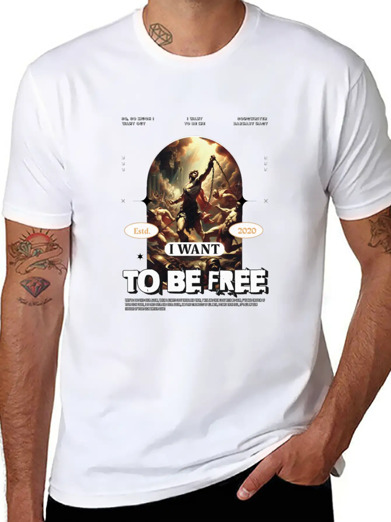 I Want To Be Free - Break Free From Chains Basic Graphic T-Shirt – Daily Comfort In Soft Cotton