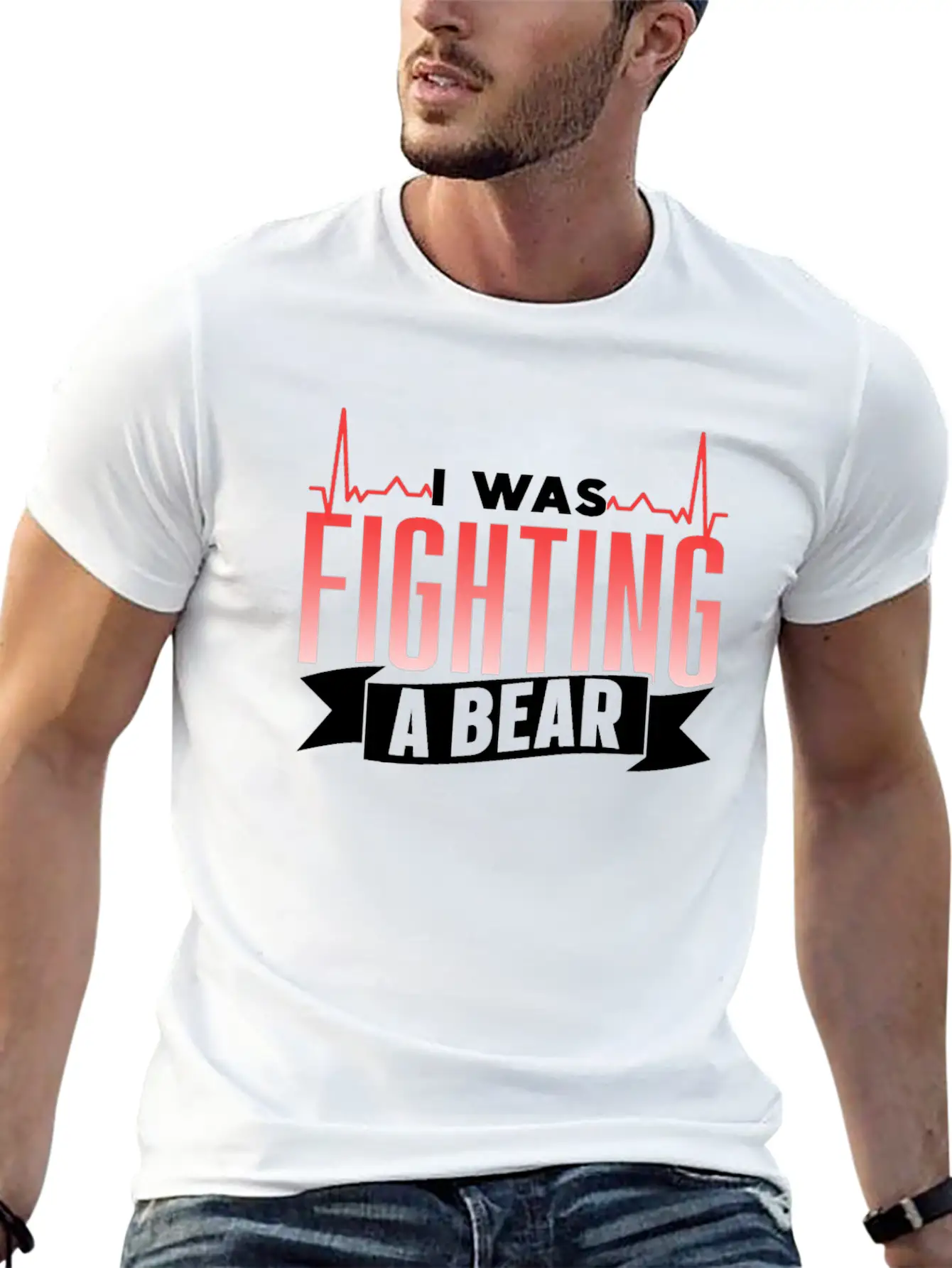 I Was Fighting A Bear Recover Recovery Survivor Basic Graphic T-Shirt – Daily Comfort In Soft Cotton