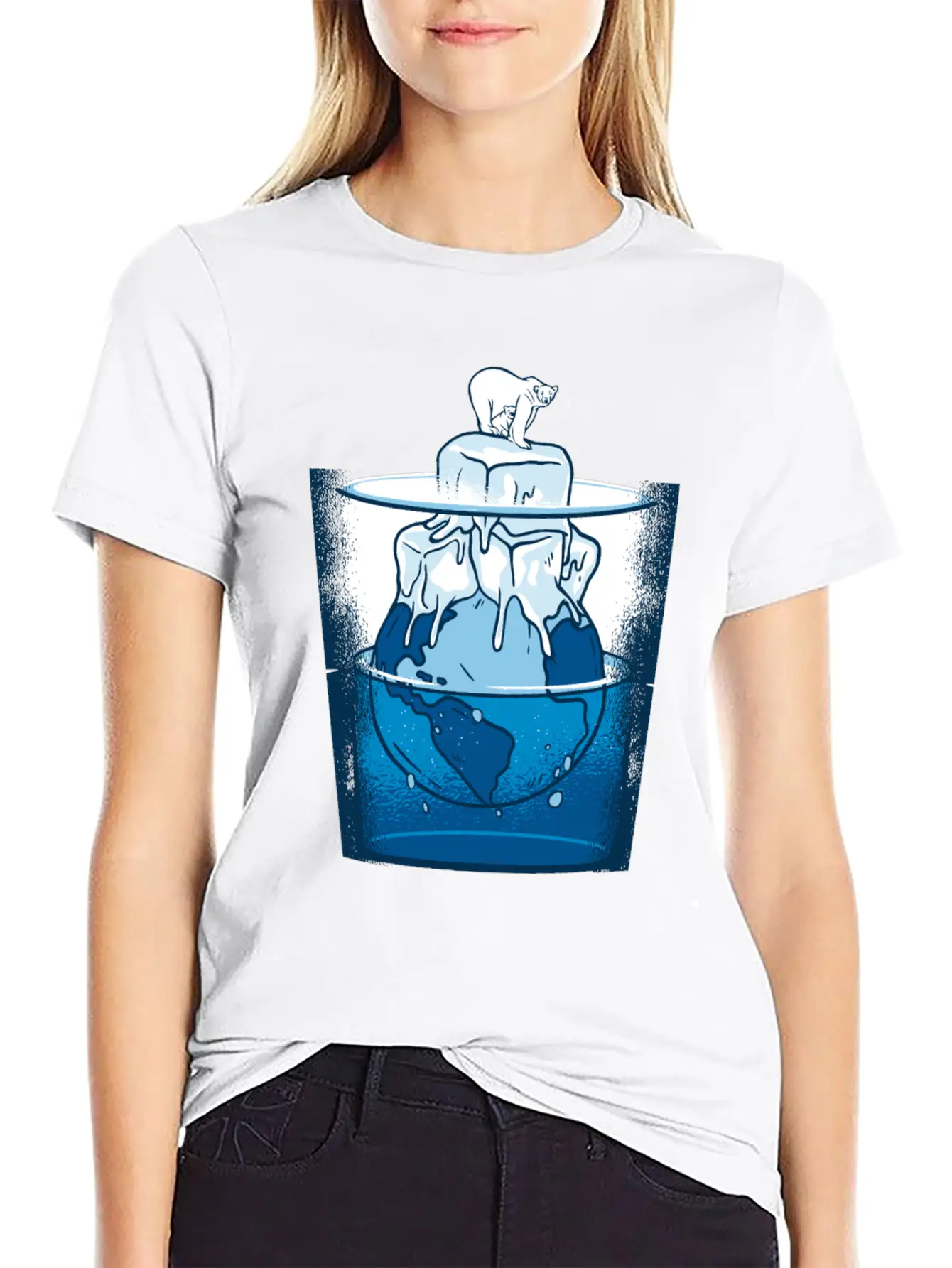 Ice Bear Climate Change Stylish Everyday T-Shirt – Unisex Basic Cotton Tee