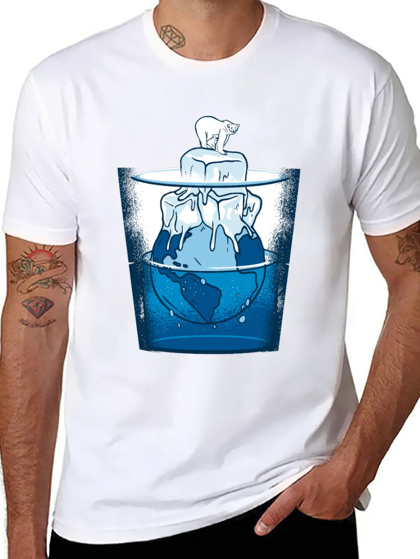 Ice Bear Climate Change Stylish Everyday T-Shirt – Unisex Basic Cotton Tee