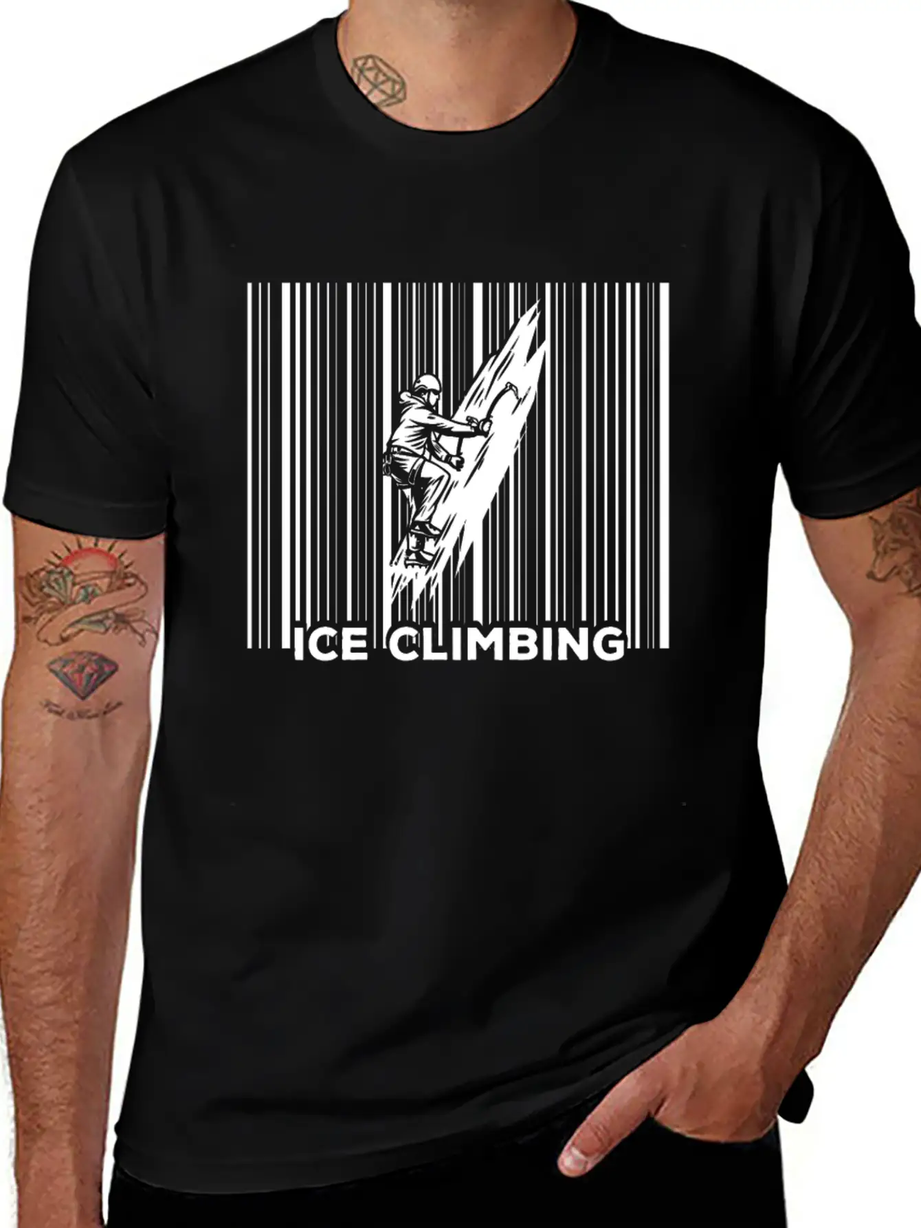 Ice Climbing Adventure Climber Lightweight Cotton T-Shirt – Daily Comfort Graphic Shirt