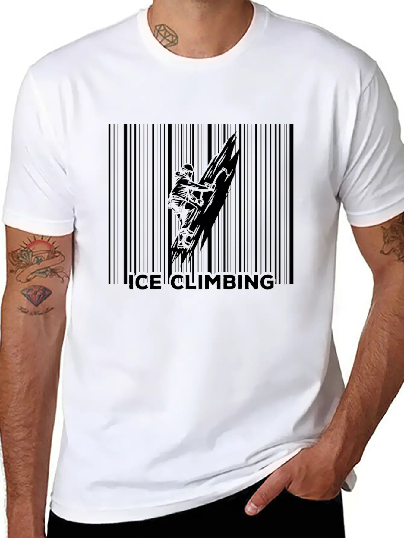 Ice Climbing Adventure Climber Lightweight Cotton T-Shirt – Daily Comfort Graphic Shirt