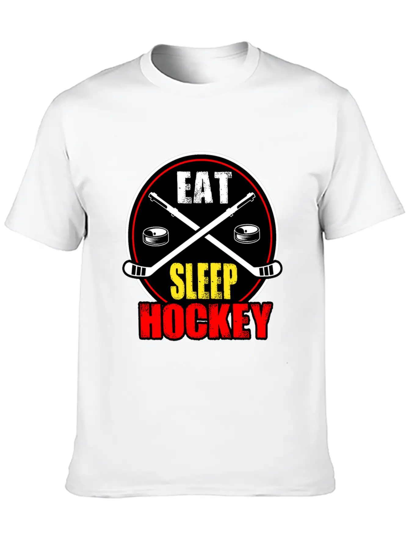 Ice Hockey Mask Puck Stick Field Goal Champion Stylish Everyday T-Shirt – Unisex Basic Cotton Tee