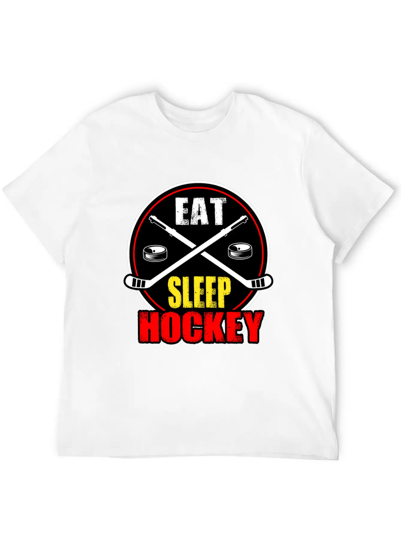 Ice Hockey Mask Puck Stick Field Goal Champion Stylish Everyday T-Shirt – Unisex Basic Cotton Tee