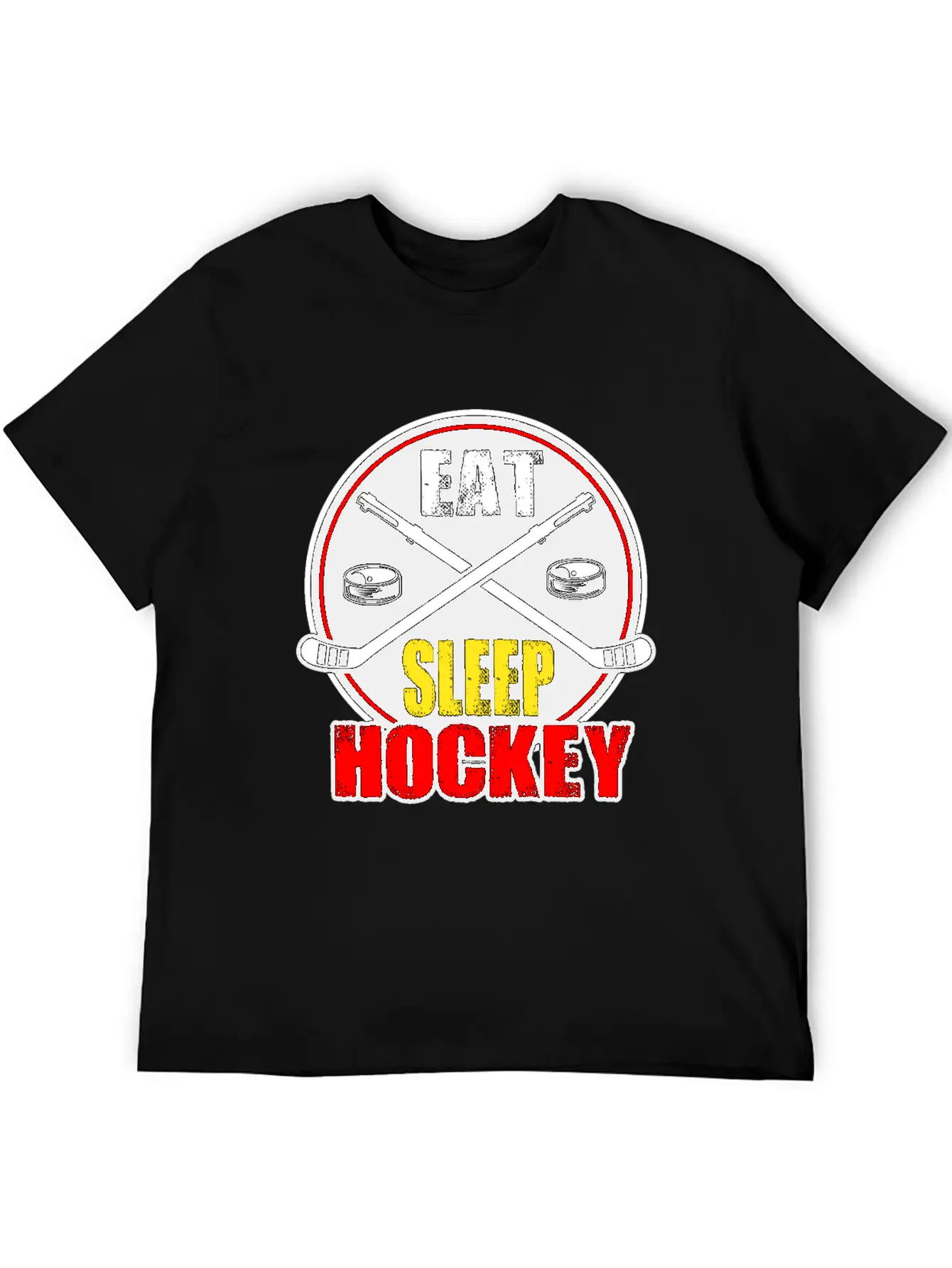 Ice Hockey Mask Puck Stick Field Goal Champion Stylish Everyday T-Shirt – Unisex Basic Cotton Tee