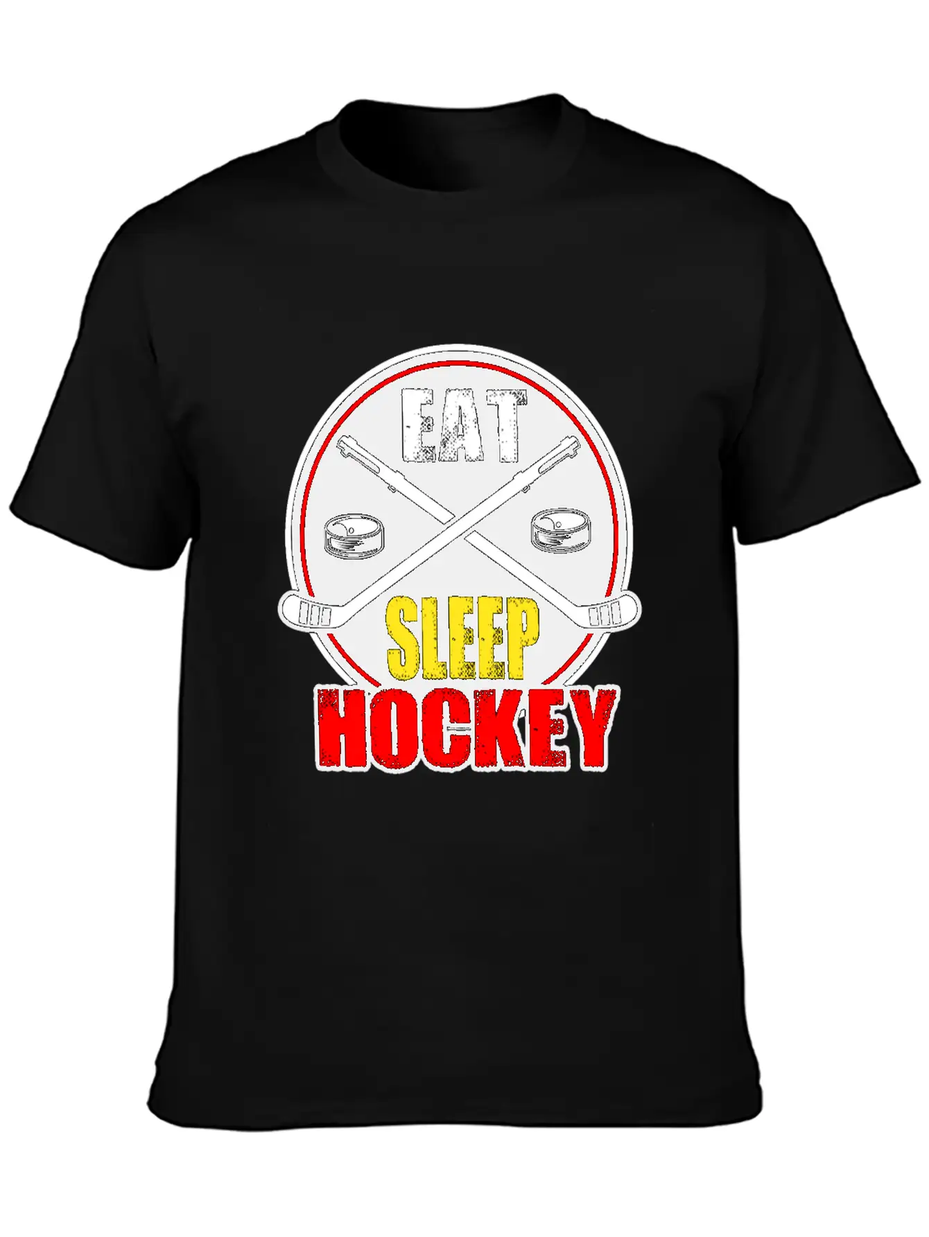 Ice Hockey Mask Puck Stick Field Goal Champion Stylish Everyday T-Shirt – Unisex Basic Cotton Tee