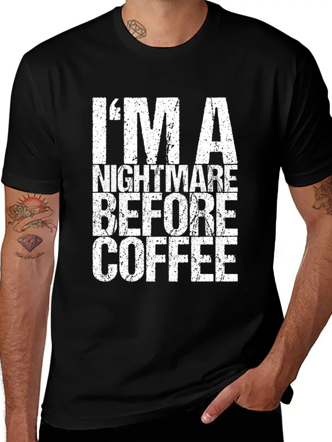 I'm A Nightmare Before Coffee Simple Everyday Graphic Tee – Lightweight Summer Wear