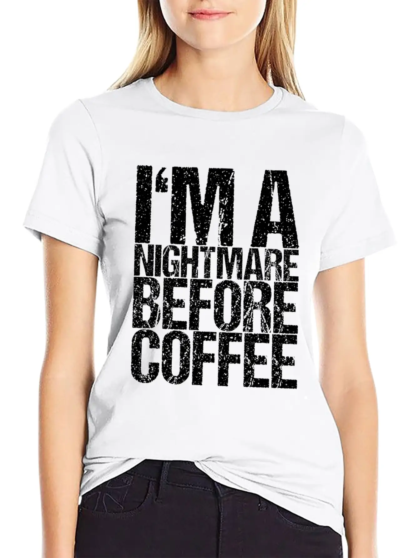 I'm A Nightmare Before Coffee Simple Everyday Graphic Tee – Lightweight Summer Wear