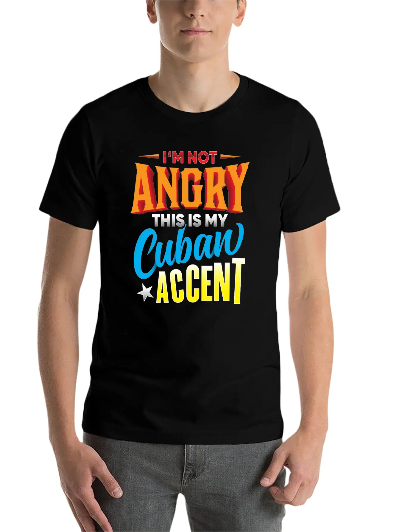 I'm Not Angry This Is My Cuban Accent Cuba Gift Basic Graphic T-Shirt – Daily Comfort In Soft Cotton