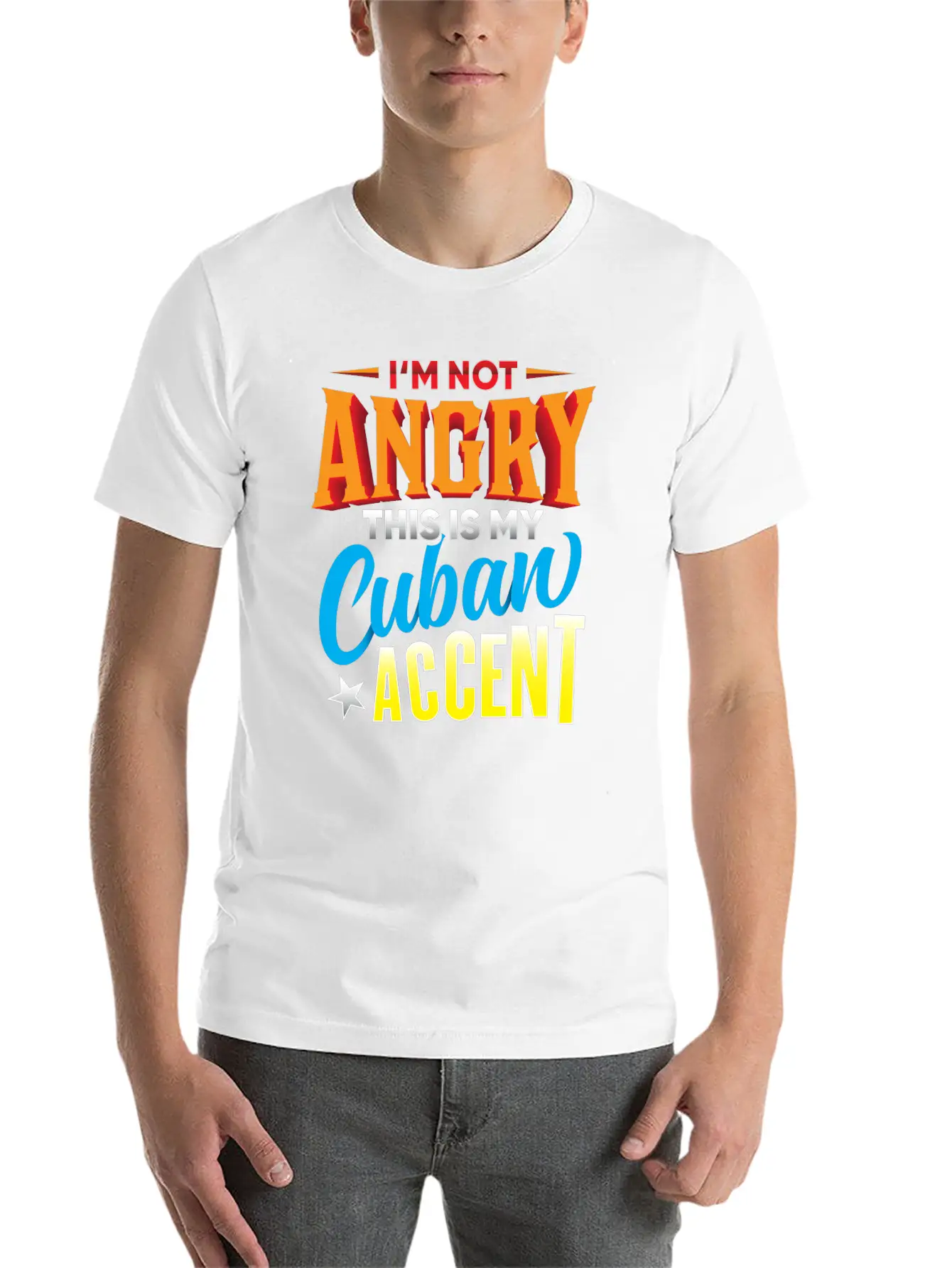 I'm Not Angry This Is My Cuban Accent Cuba Gift Basic Graphic T-Shirt – Daily Comfort In Soft Cotton