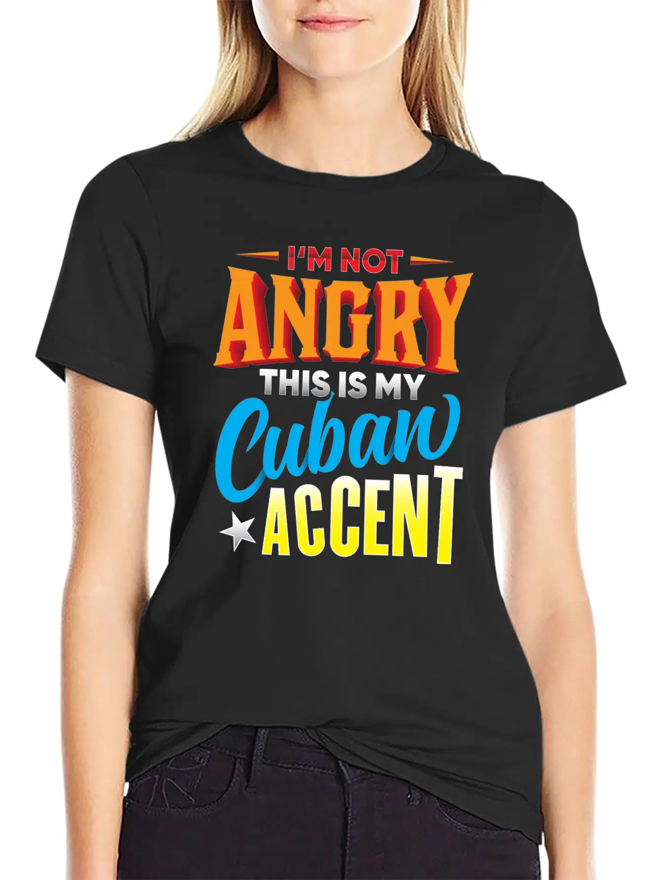I'm Not Angry This Is My Cuban Accent Cuba Gift Basic Graphic T-Shirt – Daily Comfort In Soft Cotton