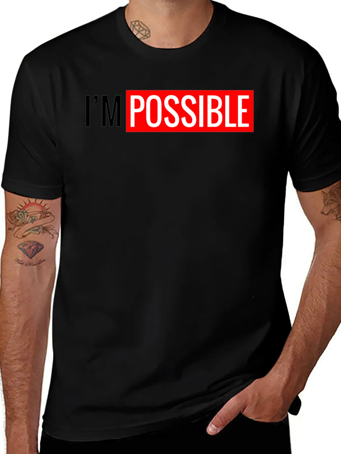 I'M POSSIBLE IMPOSSIBLE COURAGE MOTIVATION Simple Everyday Graphic Tee – Lightweight Summer Wear