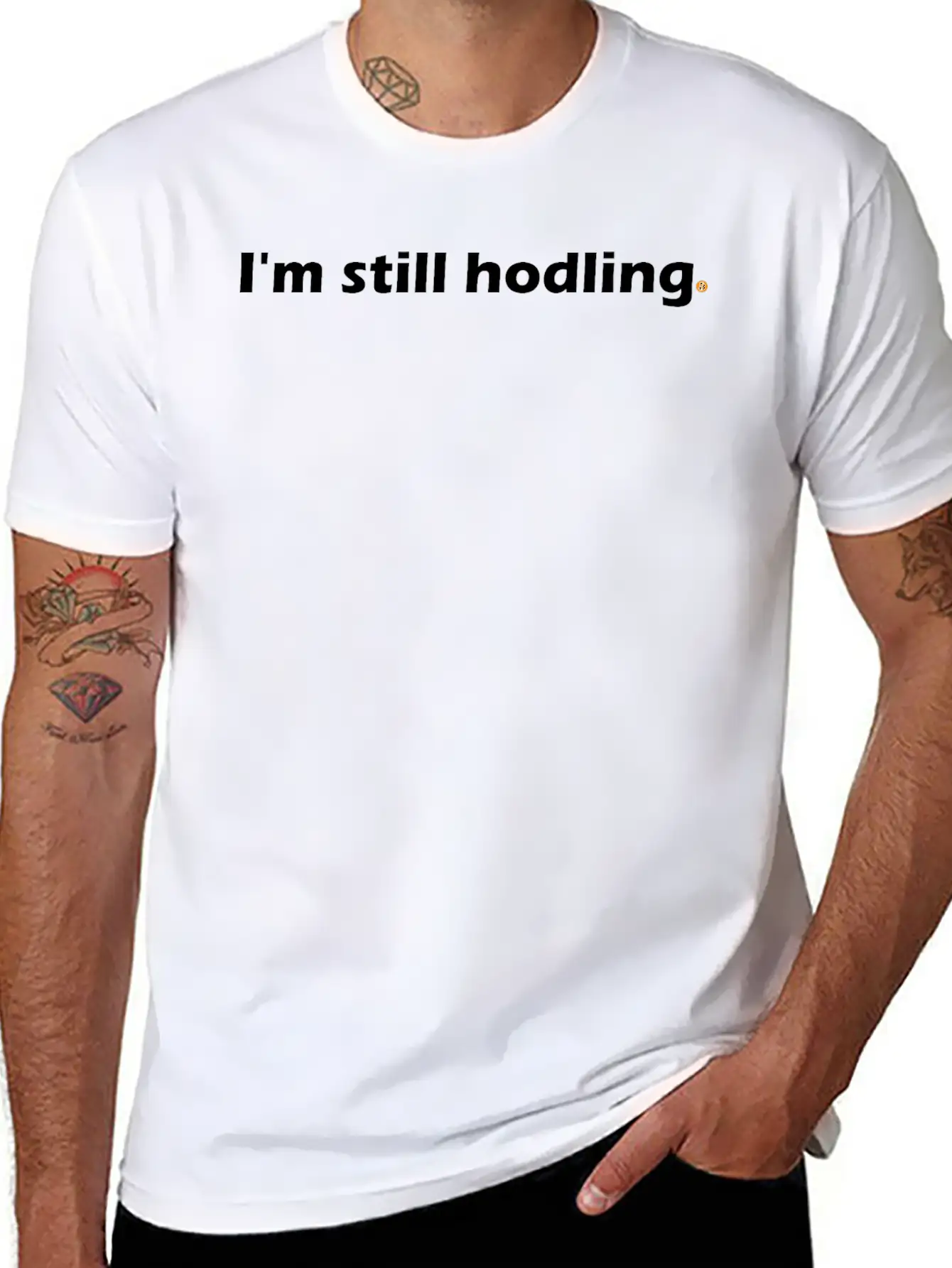 Im Still Hodling Bitcoin Investment Crypto Altcoin Basic Graphic T-Shirt – Daily Comfort In Soft Cotton
