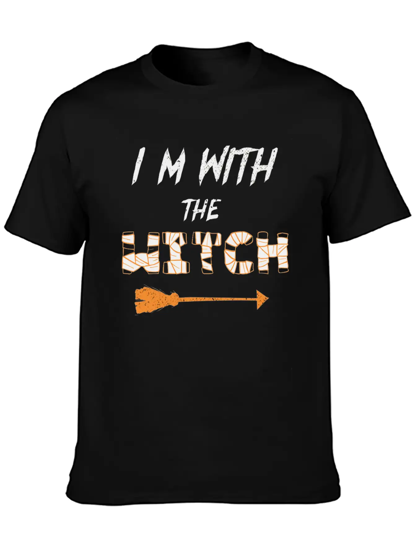 I'm With The Witch Halloween Fun Stylish Everyday T-Shirt – Unisex Basic Cotton Tee