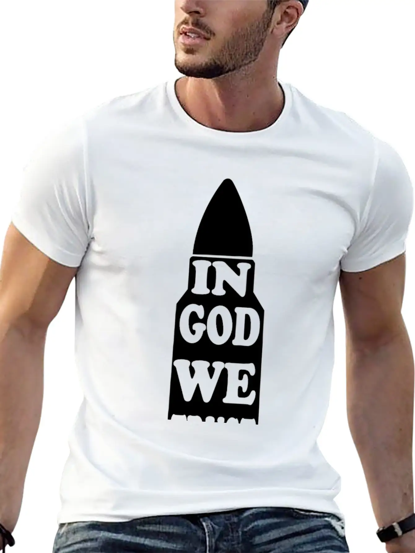 In God We Trust Funny Stylish Everyday T-Shirt – Unisex Basic Cotton Tee