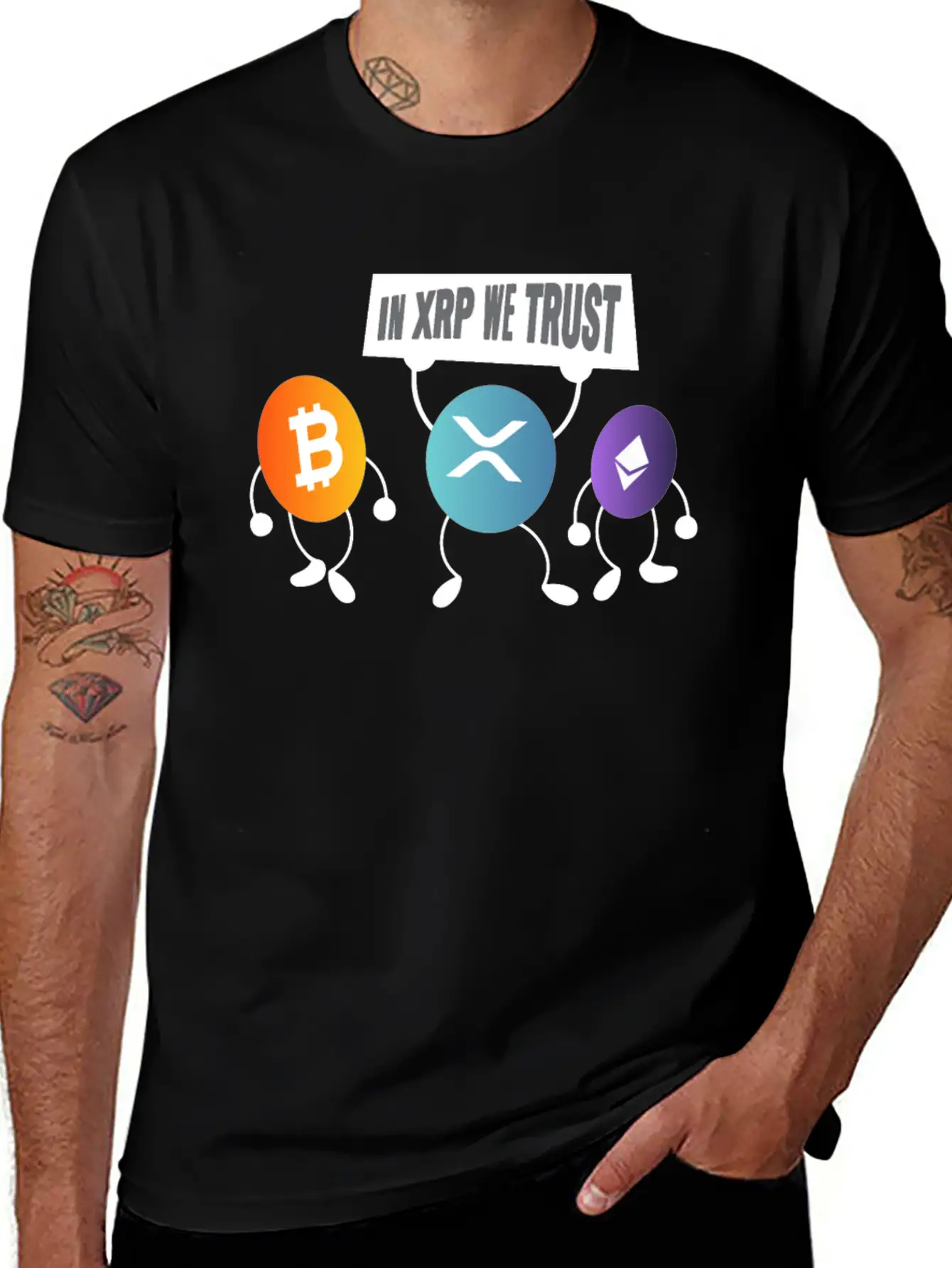 In XRP We Trust XRP Ripple Crypto Cryptocurrency Relaxed Everyday Tee – Lightweight And Durable Cotton