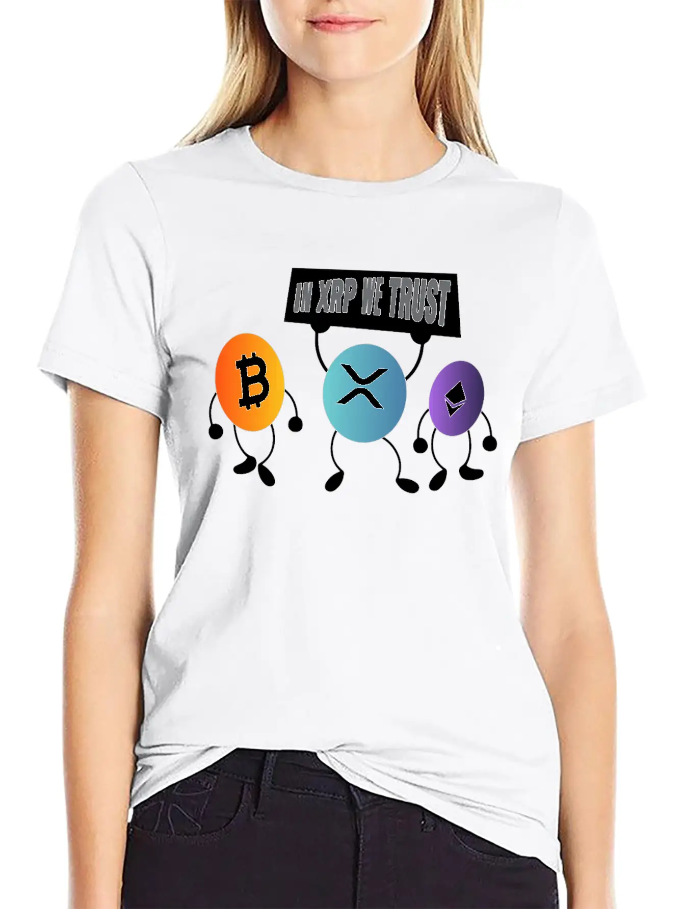 In XRP We Trust XRP Ripple Crypto Cryptocurrency Relaxed Everyday Tee – Lightweight And Durable Cotton