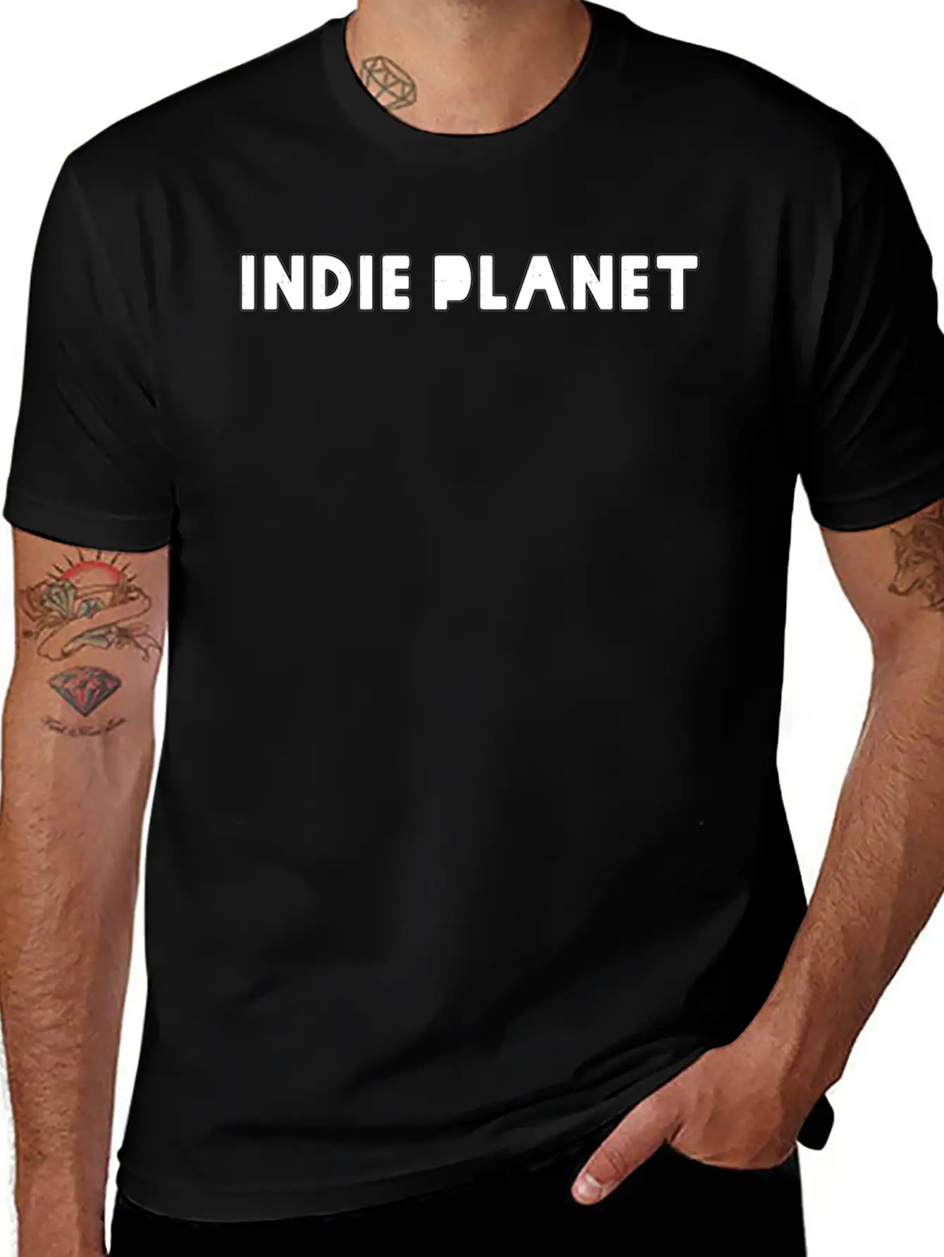Indie Planet Text Stylish Everyday T-Shirt – Unisex Basic Cotton Tee