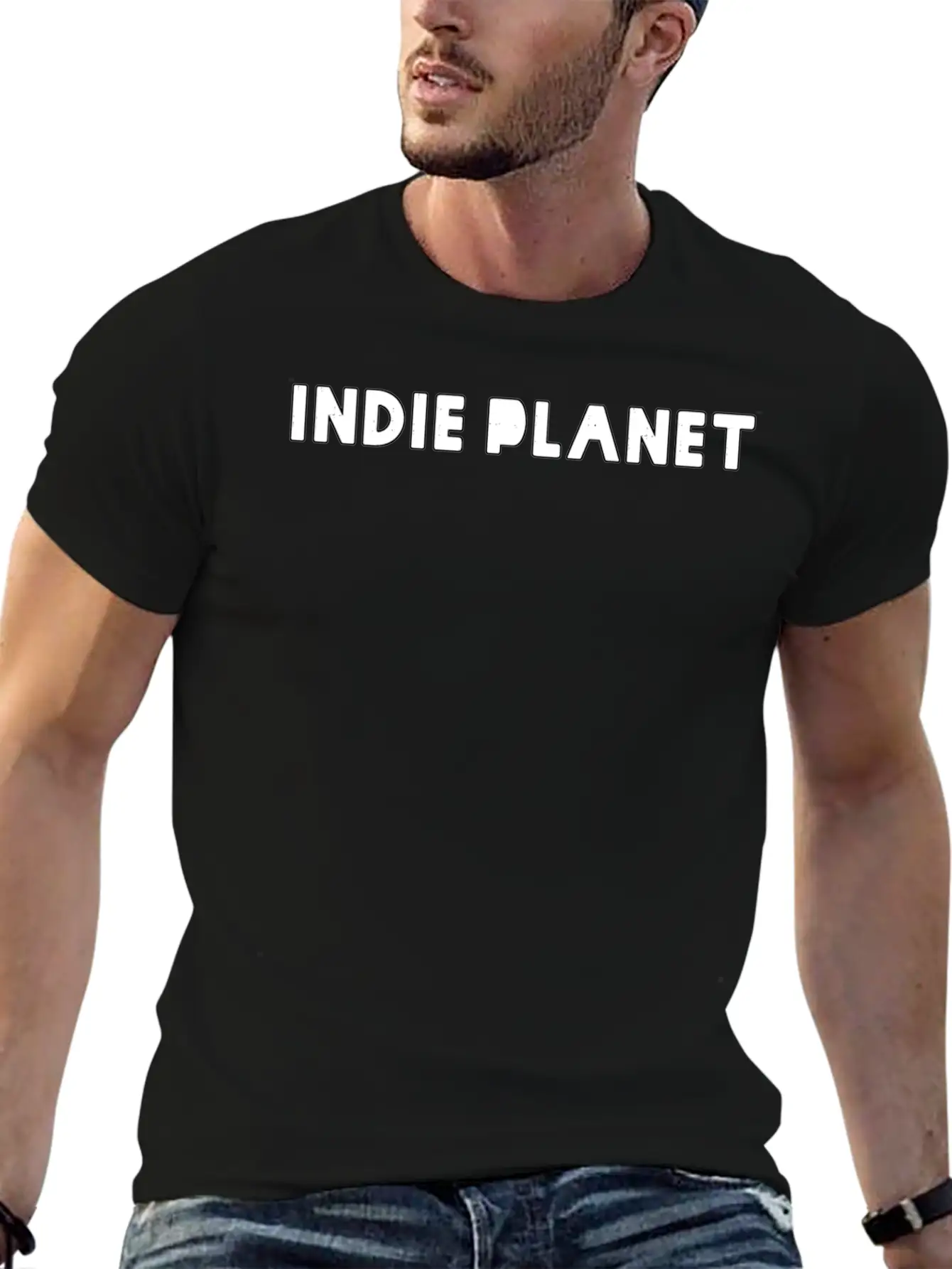 Indie Planet Text Stylish Everyday T-Shirt – Unisex Basic Cotton Tee