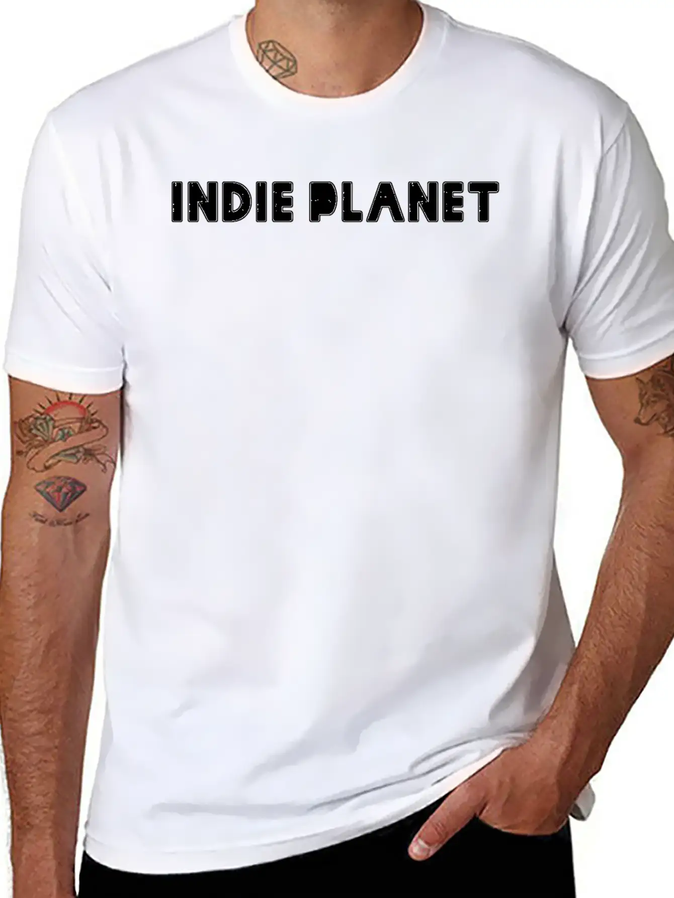Indie Planet Text Stylish Everyday T-Shirt – Unisex Basic Cotton Tee