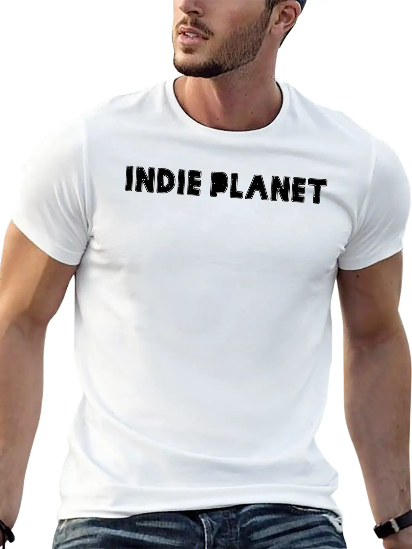 Indie Planet Text Stylish Everyday T-Shirt – Unisex Basic Cotton Tee