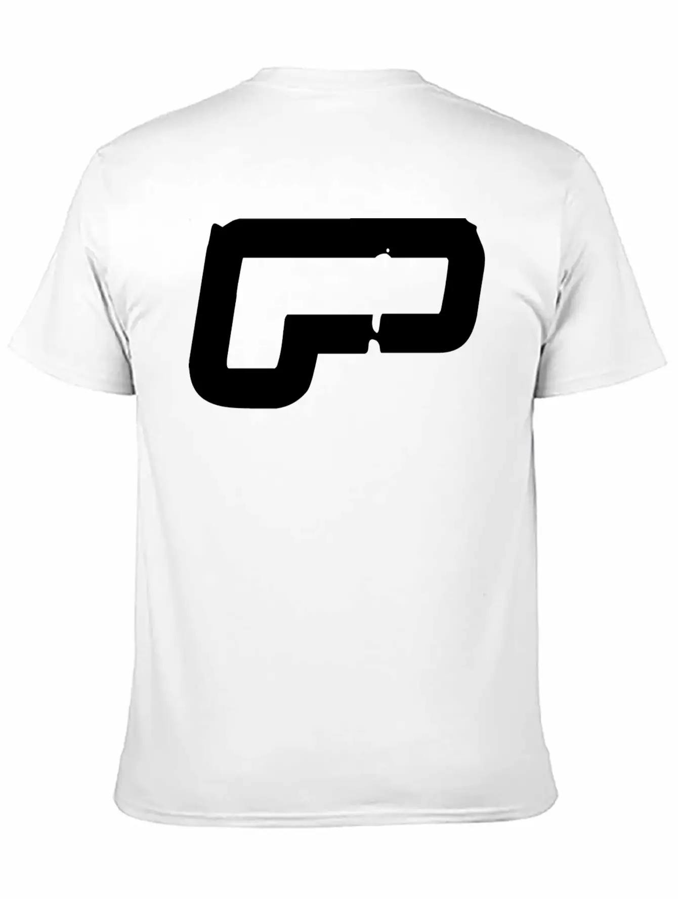 Initial P, Distorted Letter P Stylish Everyday T-Shirt – Unisex Basic Cotton Tee