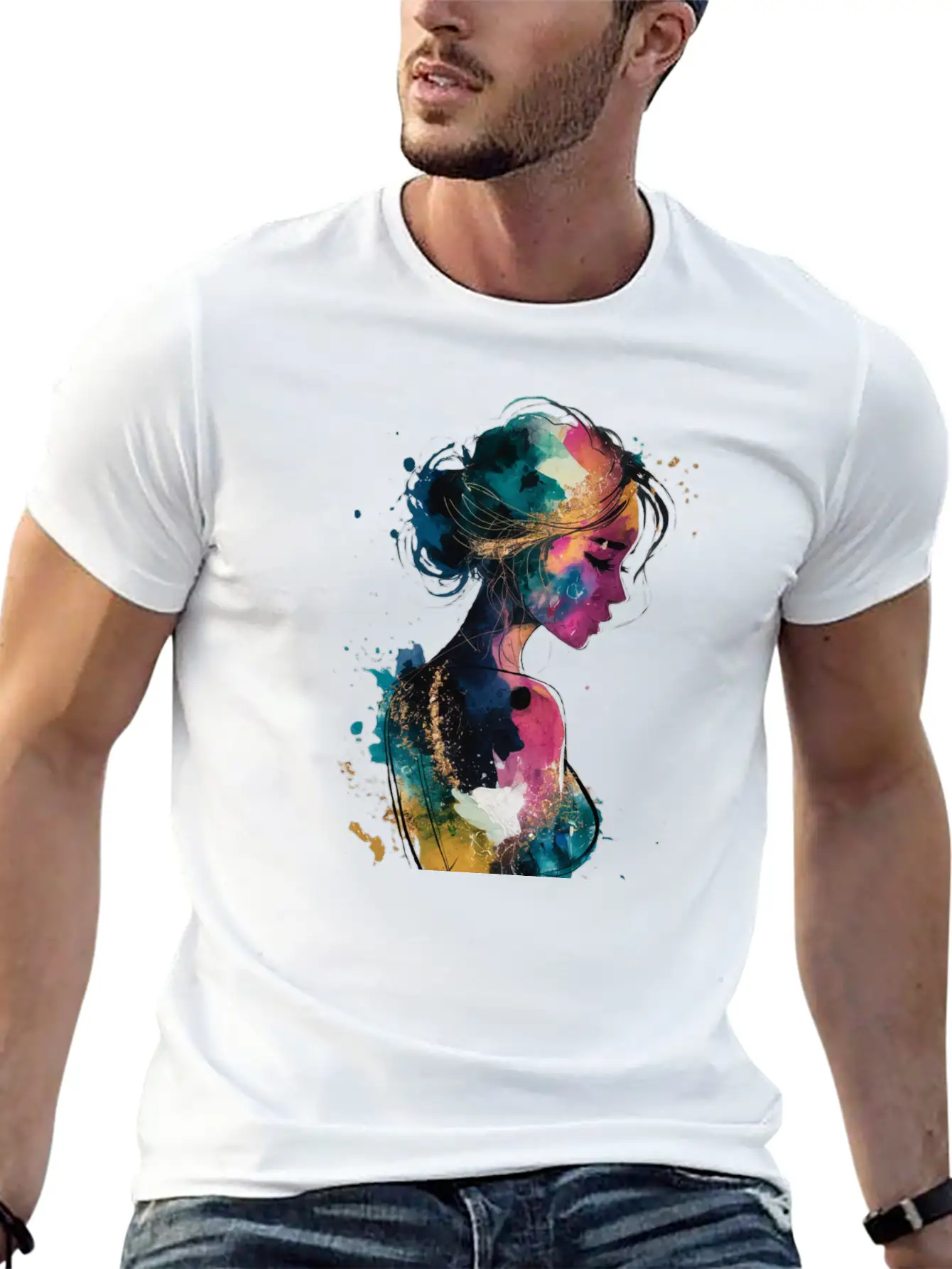 Ink And Gold Basic Graphic T-Shirt – Daily Comfort In Soft Cotton