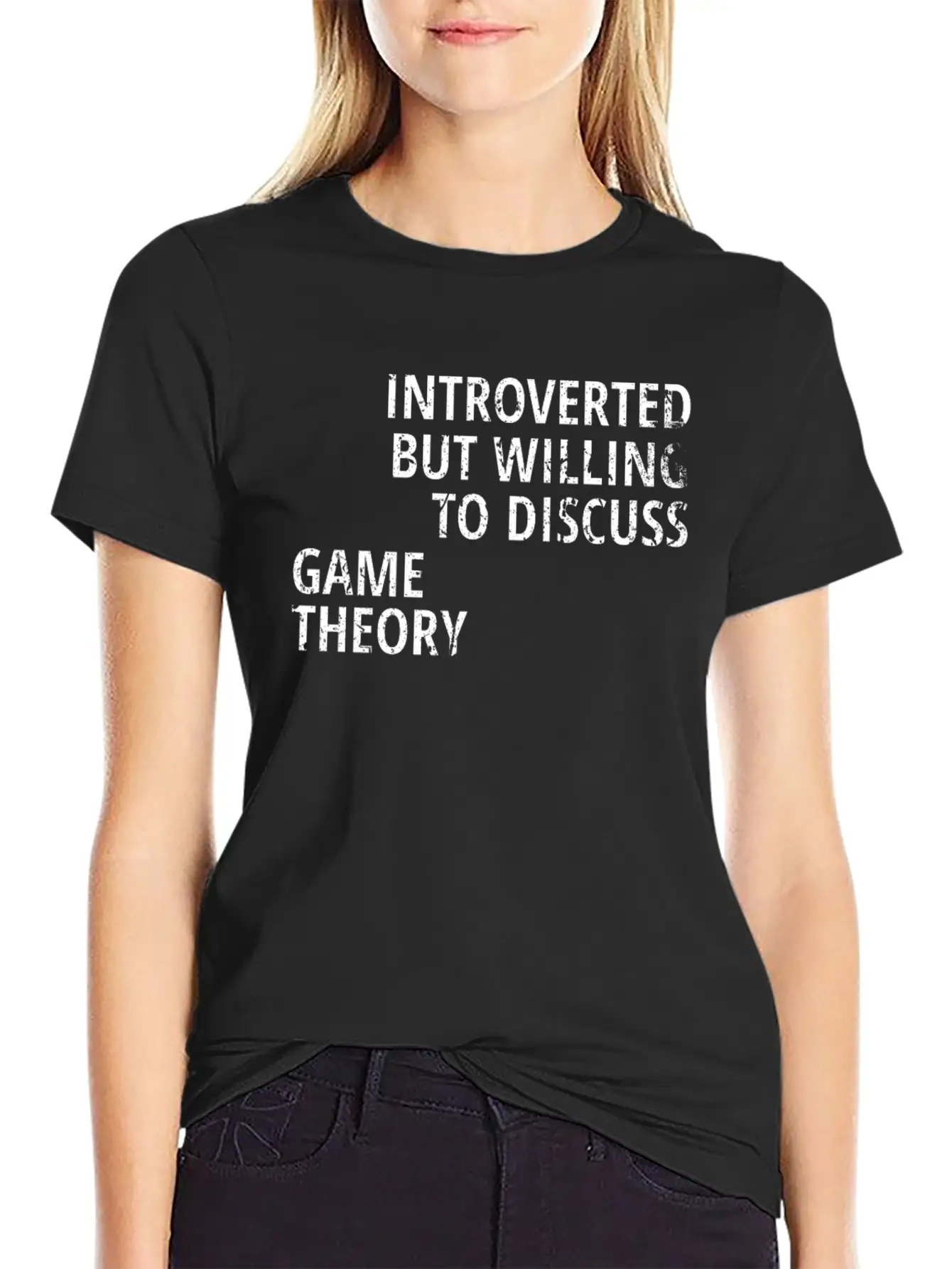 Introverted But Willing To Discuss Game Theory Stylish Everyday T-Shirt – Unisex Basic Cotton Tee
