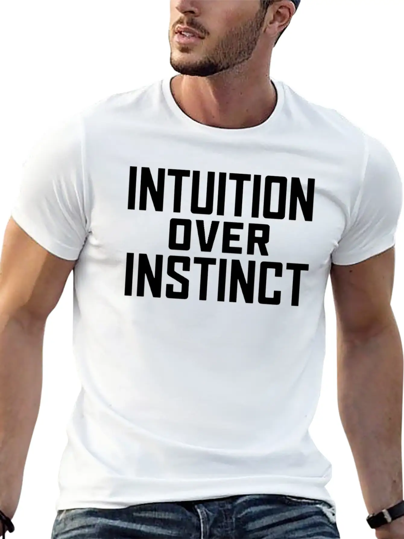 Intuition Over Instinct Inspiring Spirituality Stylish Everyday T-Shirt – Unisex Basic Cotton Tee