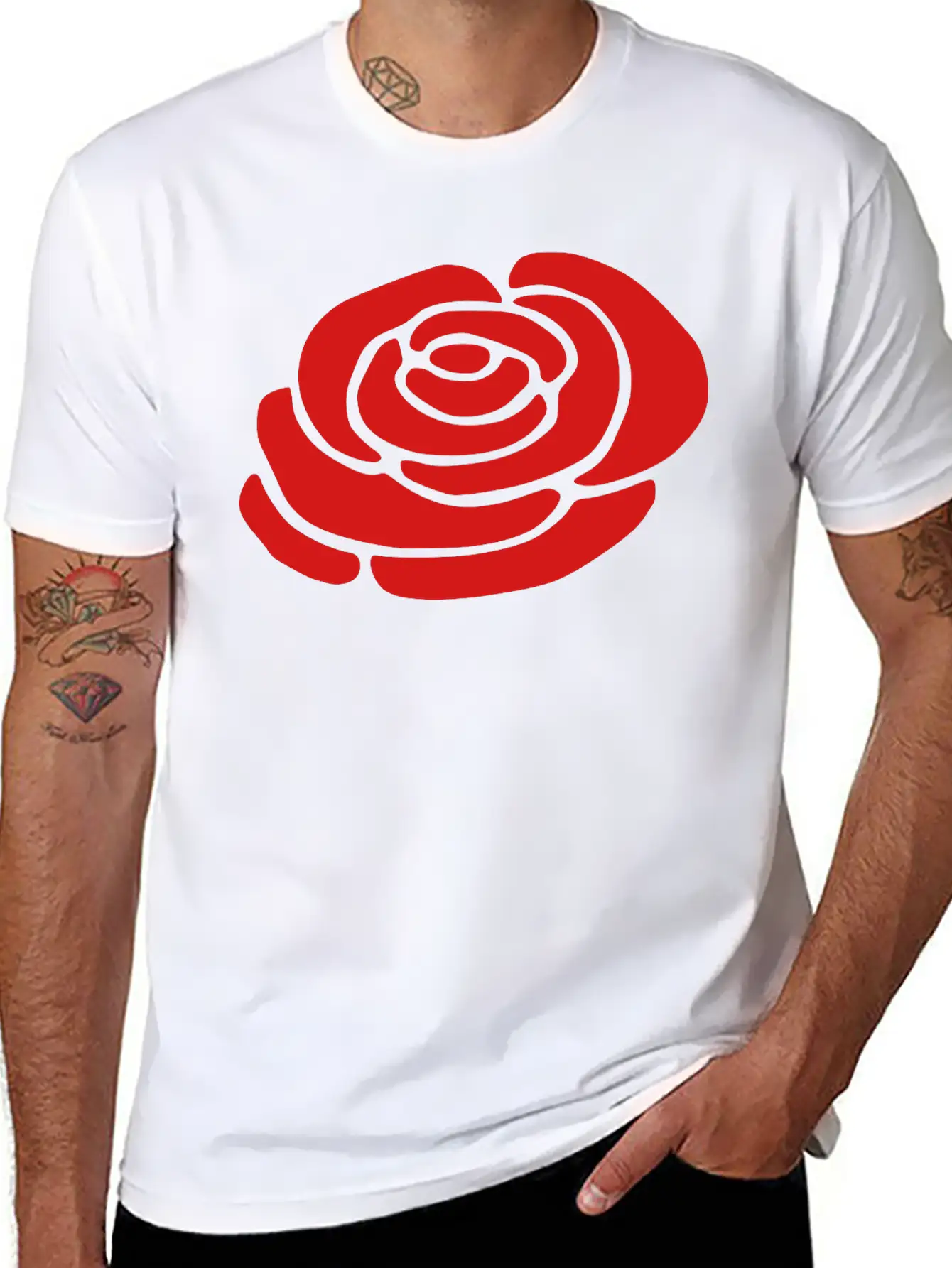 Ireland Rose Silhouette (vector) Stylish Everyday T-Shirt – Unisex Basic Cotton Tee