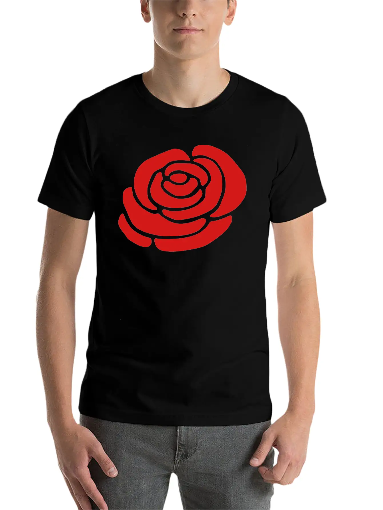Ireland Rose Silhouette (vector) Stylish Everyday T-Shirt – Unisex Basic Cotton Tee