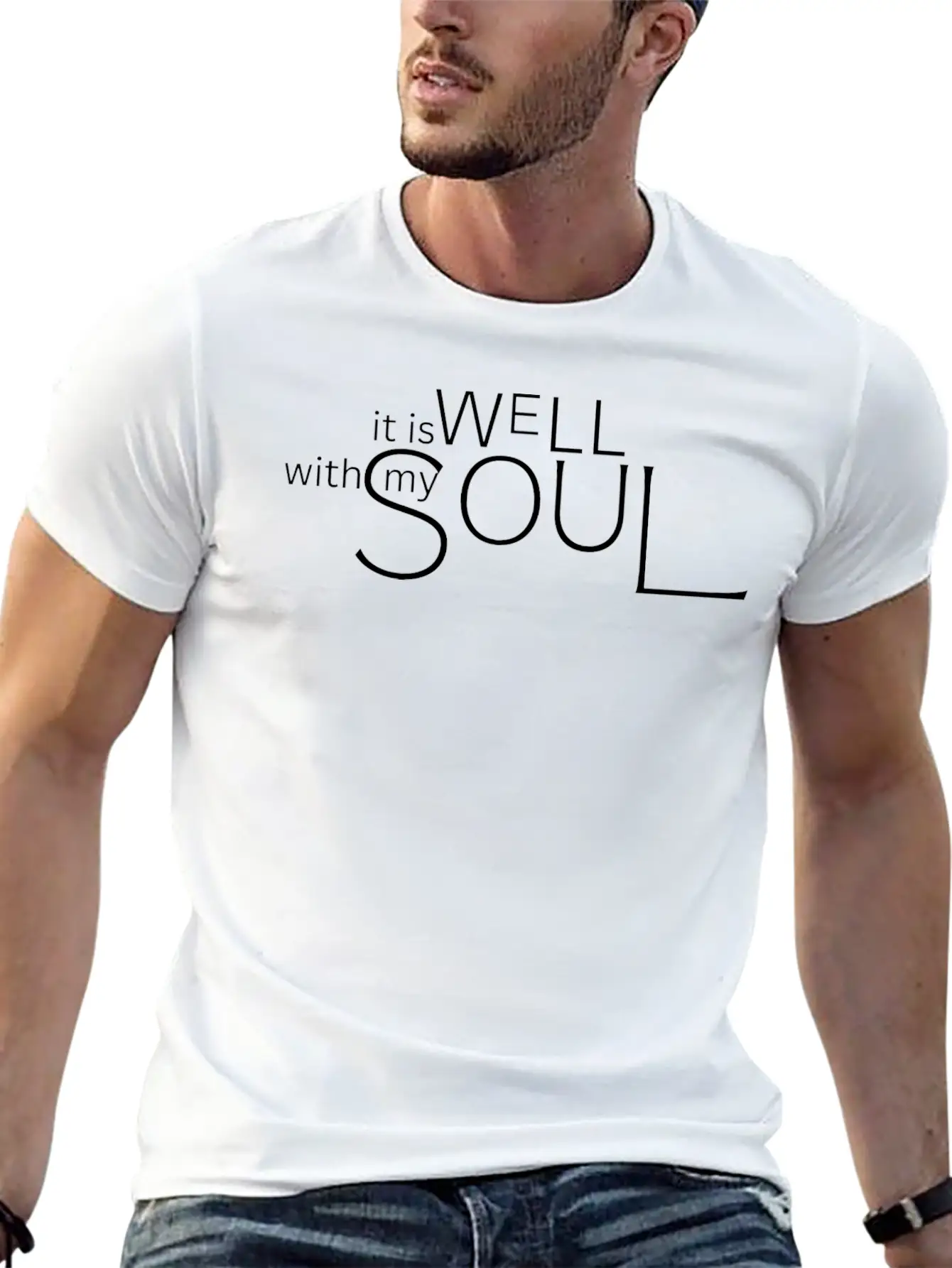 It Is Well With My Soul (white) Breathable Graphic T-Shirt – Perfect For Casual Days