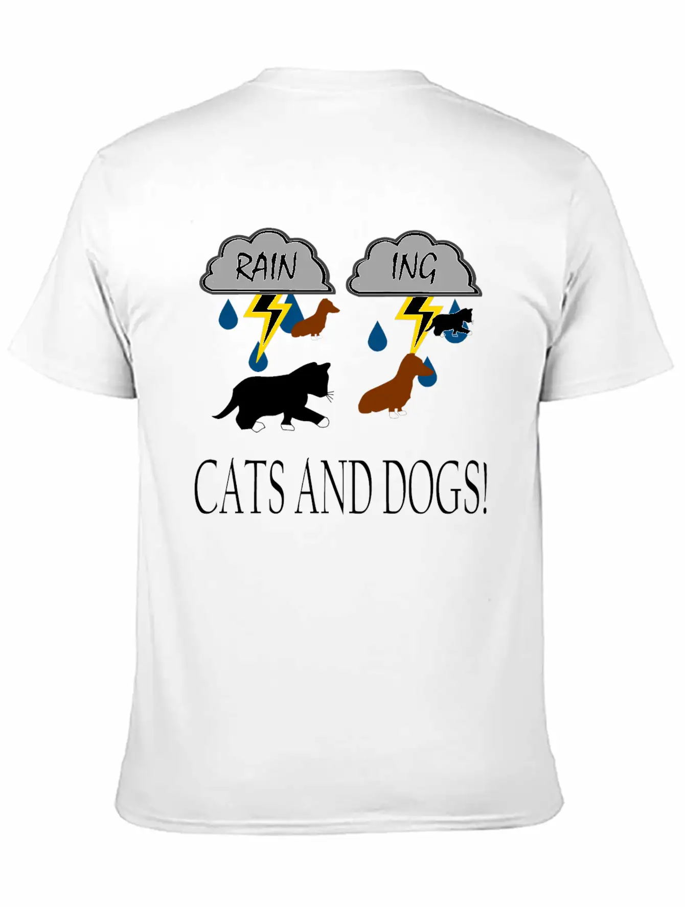 It´s Raining Cats And Dogs Simple Everyday Graphic Tee – Lightweight Summer Wear