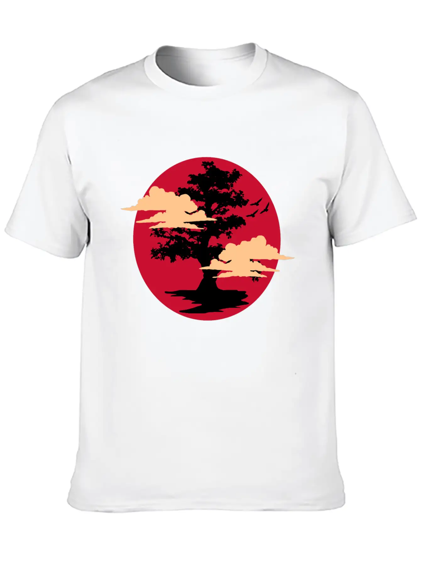 Japanese Bonsai Tree And Cloud Stylish Everyday T-Shirt – Unisex Basic Cotton Tee
