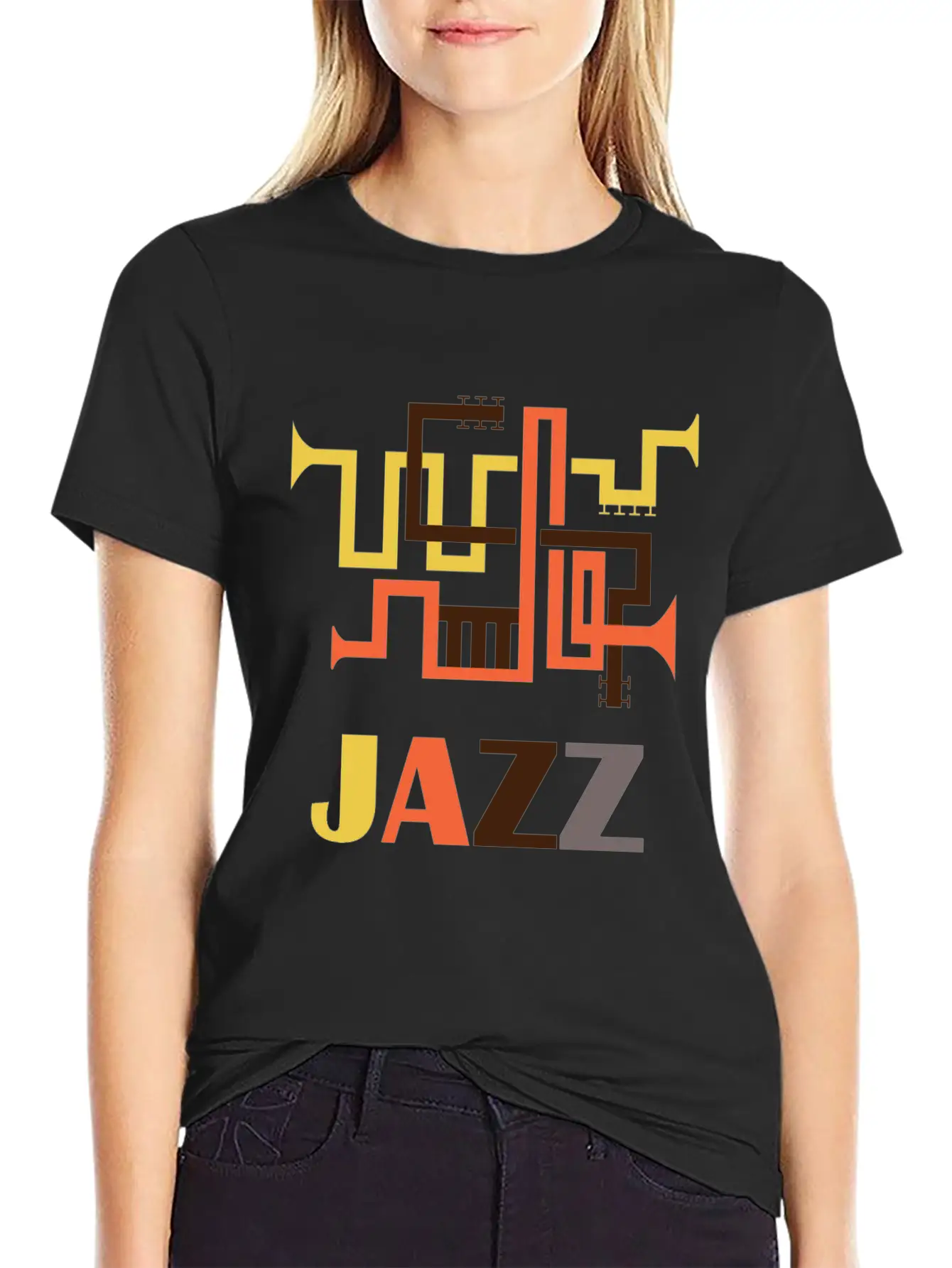 Jazz Music Simple Everyday Graphic Tee – Lightweight Summer Wear