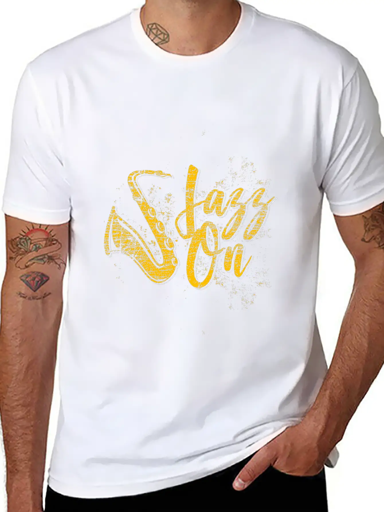 Jazz On Saxophone Music Basic Graphic T-Shirt – Daily Comfort In Soft Cotton