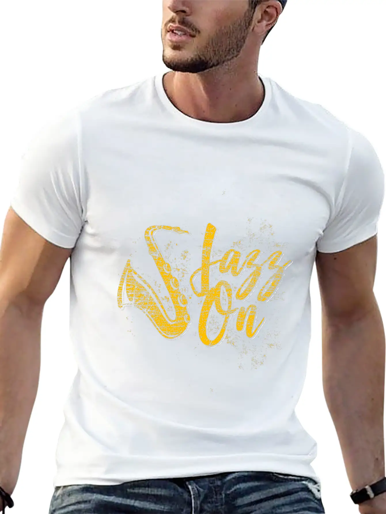 Jazz On Saxophone Music Basic Graphic T-Shirt – Daily Comfort In Soft Cotton