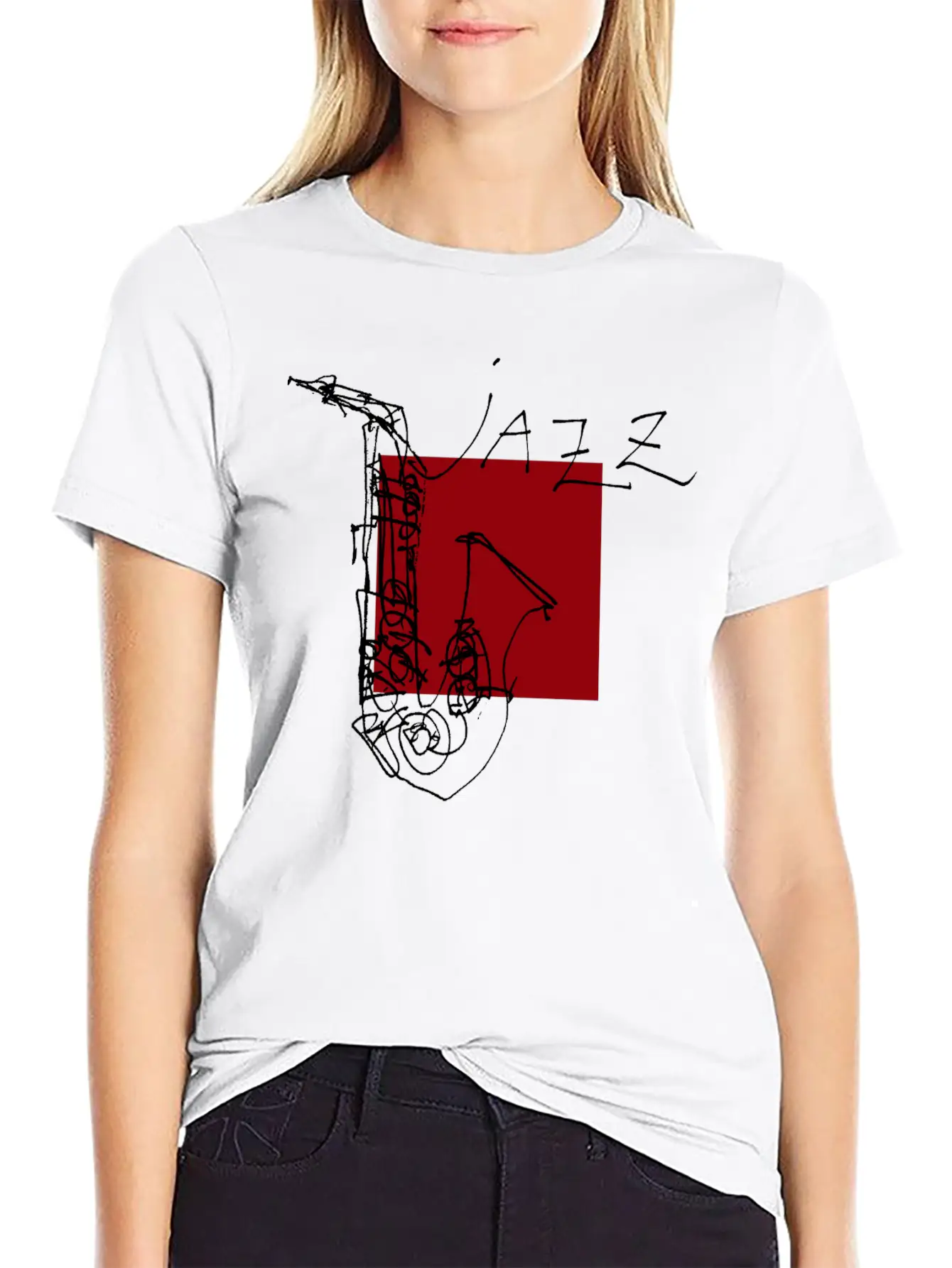 Jazz Sax Black 1 Basic Graphic T-Shirt – Daily Comfort In Soft Cotton