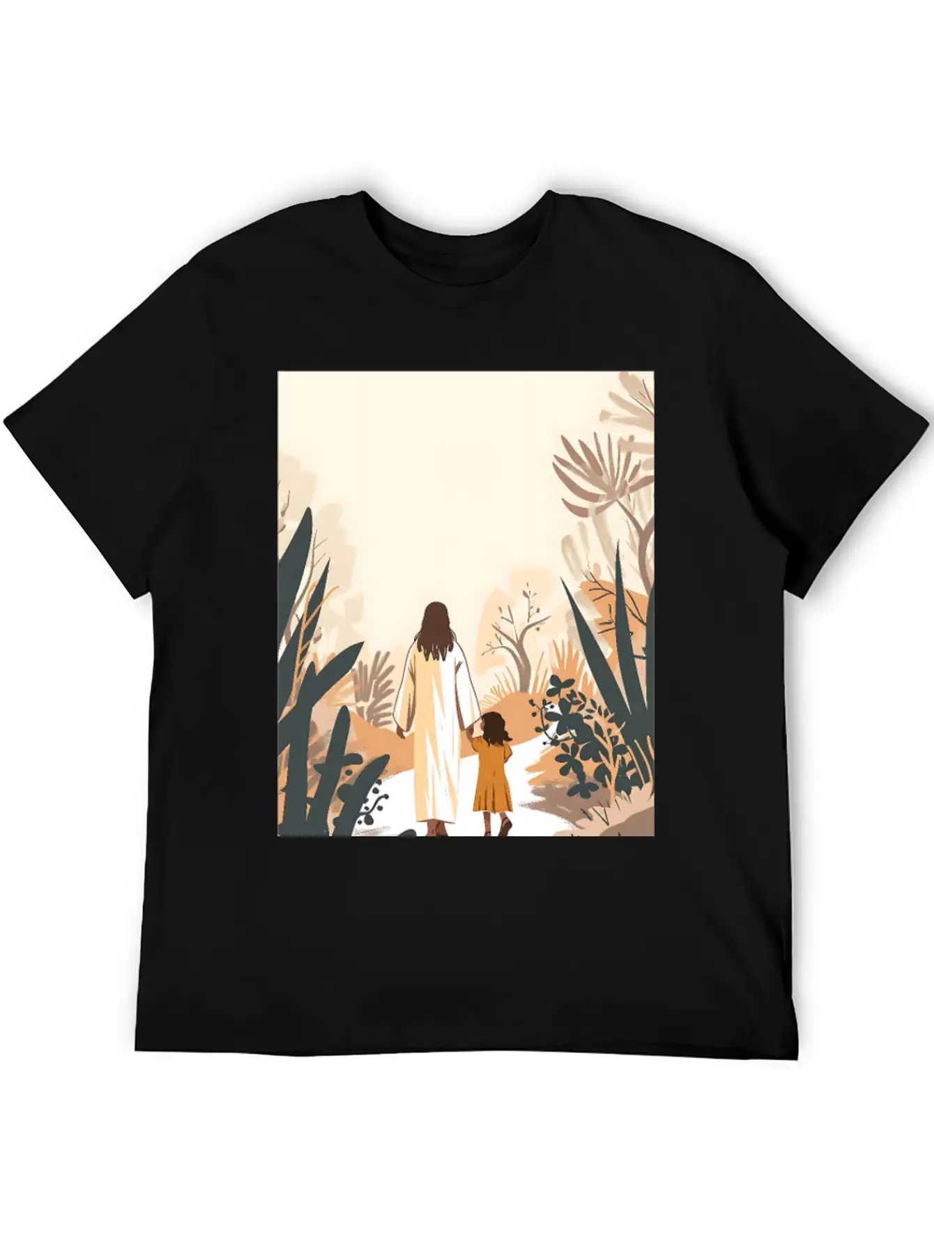 Jesus Christ Walking With A Girl, Come Follow Me, Stylish Everyday T-Shirt – Unisex Basic Cotton Tee