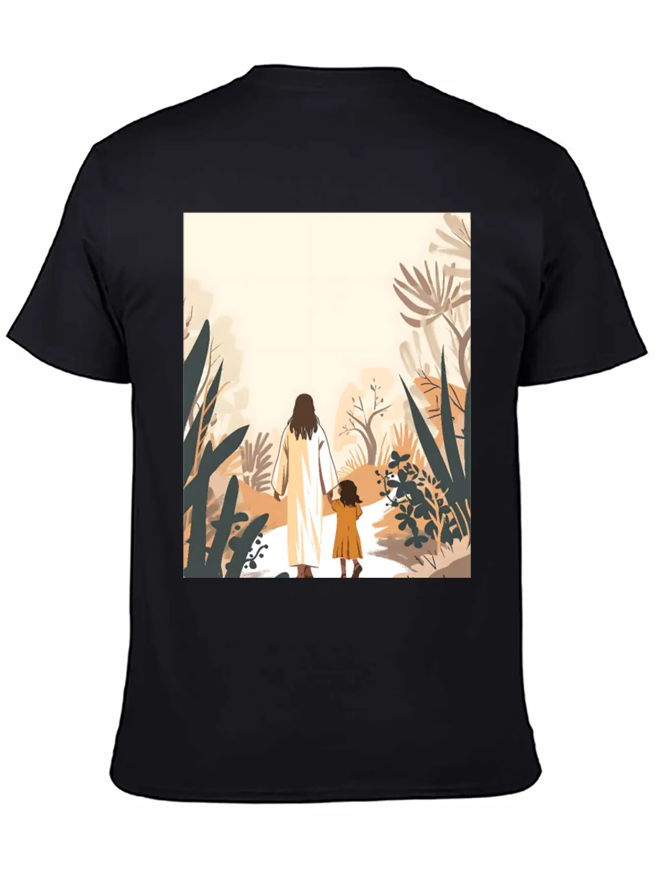 Jesus Christ Walking With A Girl, Come Follow Me, Stylish Everyday T-Shirt – Unisex Basic Cotton Tee