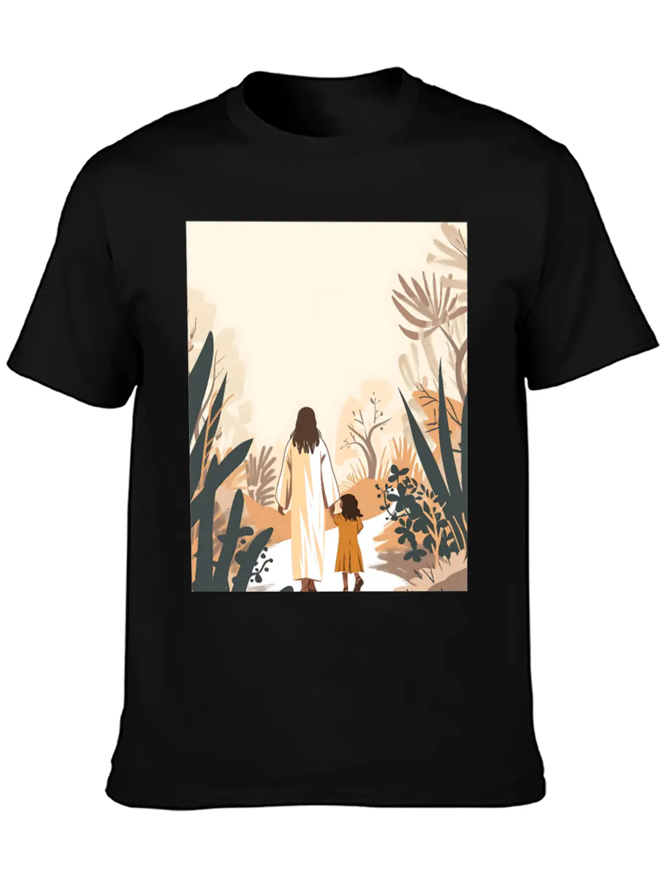 Jesus Christ Walking With A Girl, Come Follow Me, Stylish Everyday T-Shirt – Unisex Basic Cotton Tee
