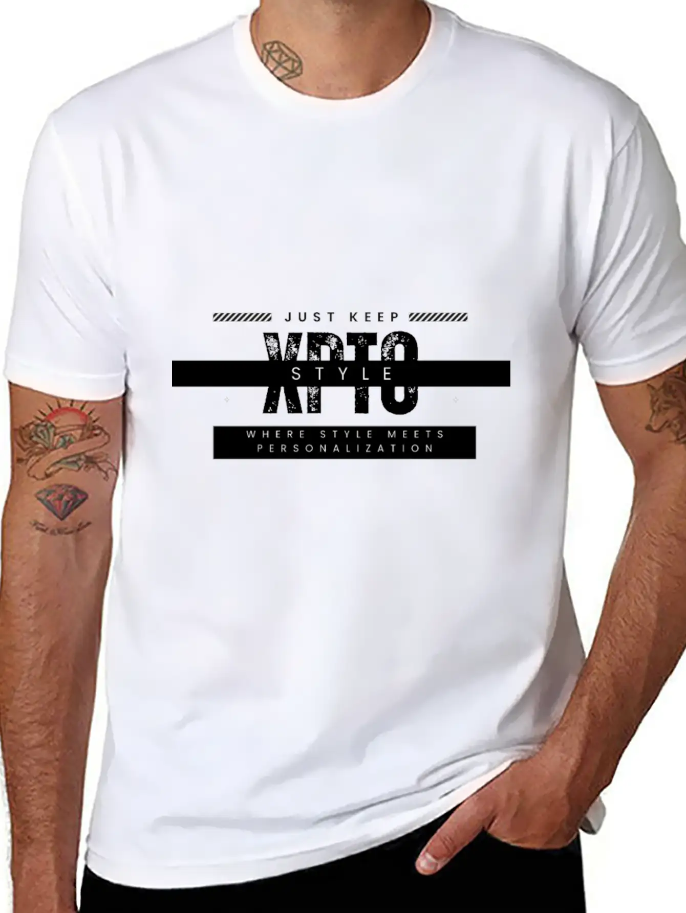 JUST KEEP XPTO STYLE DESIGN: Elevate Your Wardrobe Relaxed Everyday Tee – Lightweight And Durable Cotton