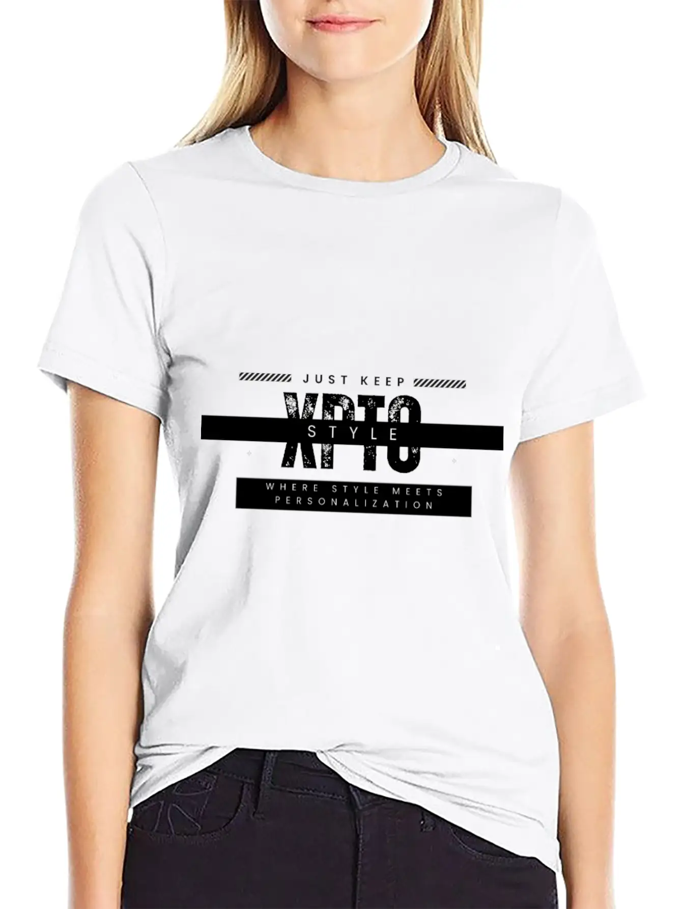 JUST KEEP XPTO STYLE DESIGN: Elevate Your Wardrobe Relaxed Everyday Tee – Lightweight And Durable Cotton